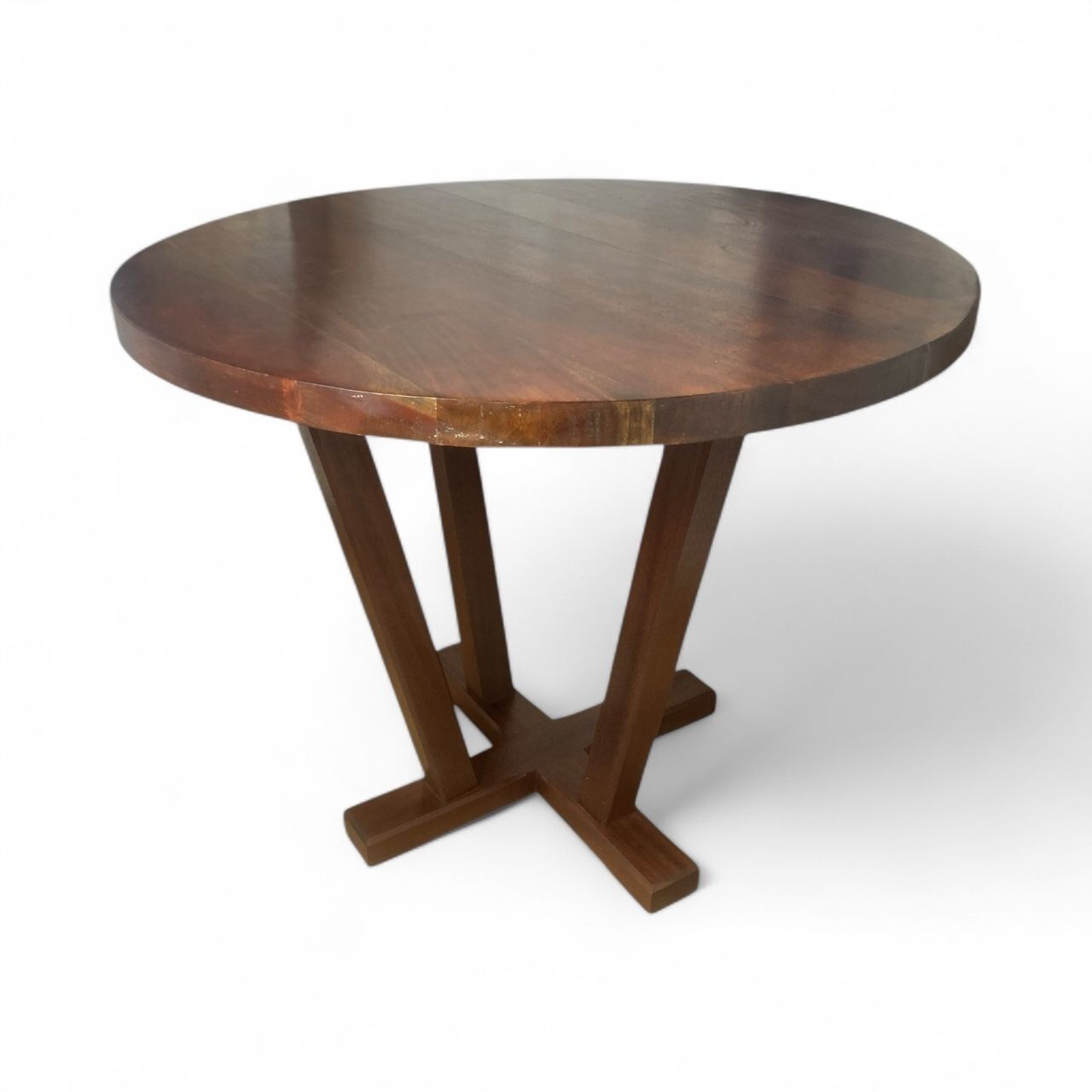 485.0 4 Person Circular Mahogany Dining Or Restaurant Table photo