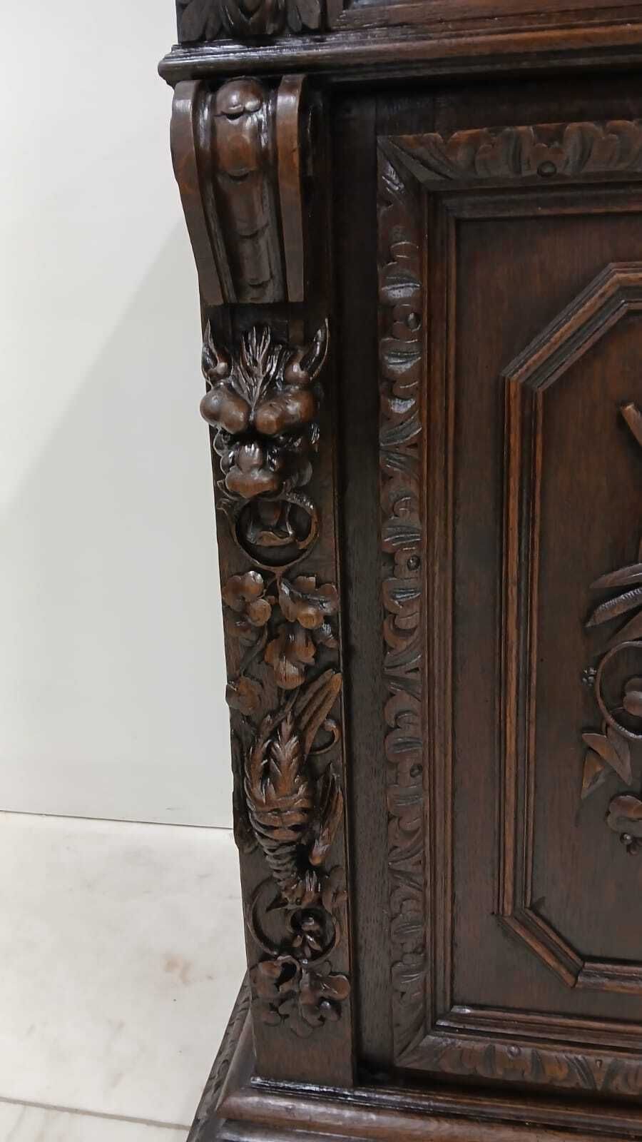 Antique Oak Carved French Renaissance Hunters Sideboard photo furniture