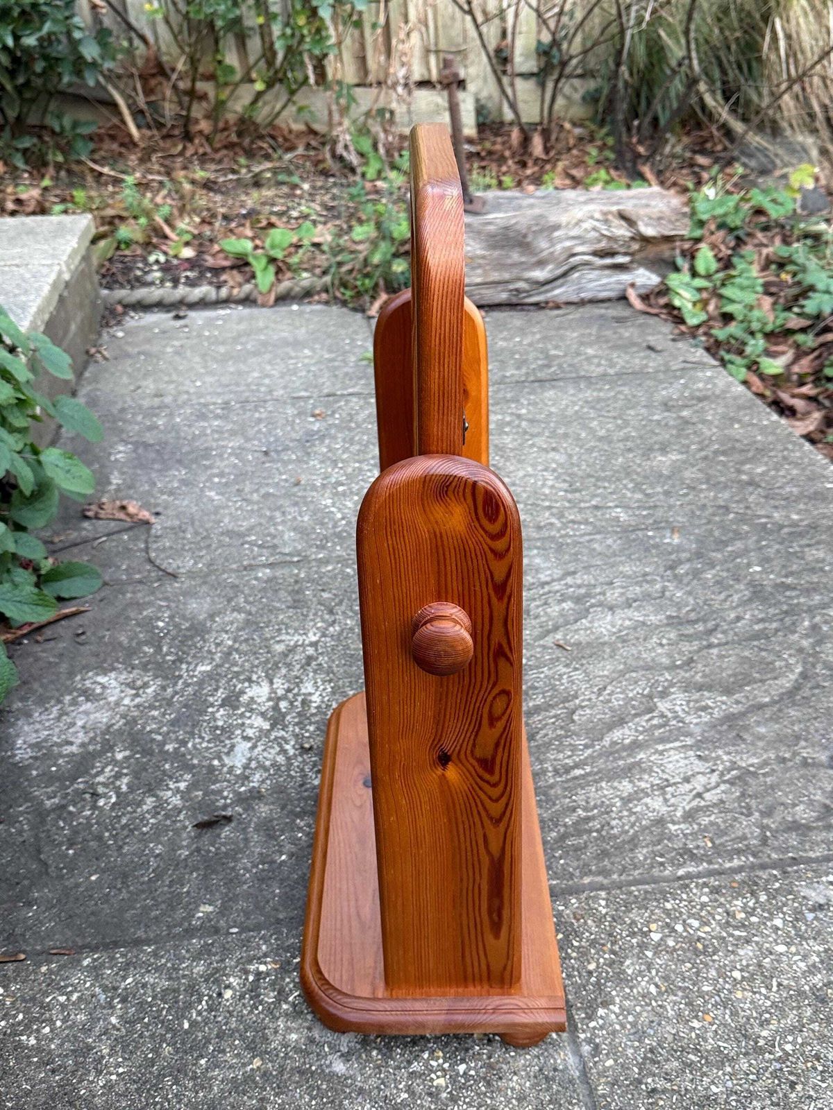 photo for sale Vintage Westminster Pine Cheval Dressing Mirror Free Standing Rustic Farmhouse Natural Wood