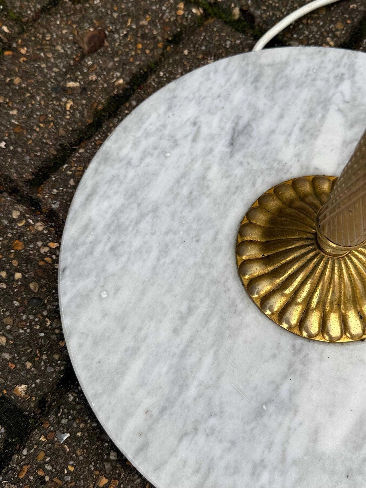 photo buy Vintage 1970s/80s Brass And Marble Floor Lamp With White Stone Detail Hollywood Regency   Working Pat Tested