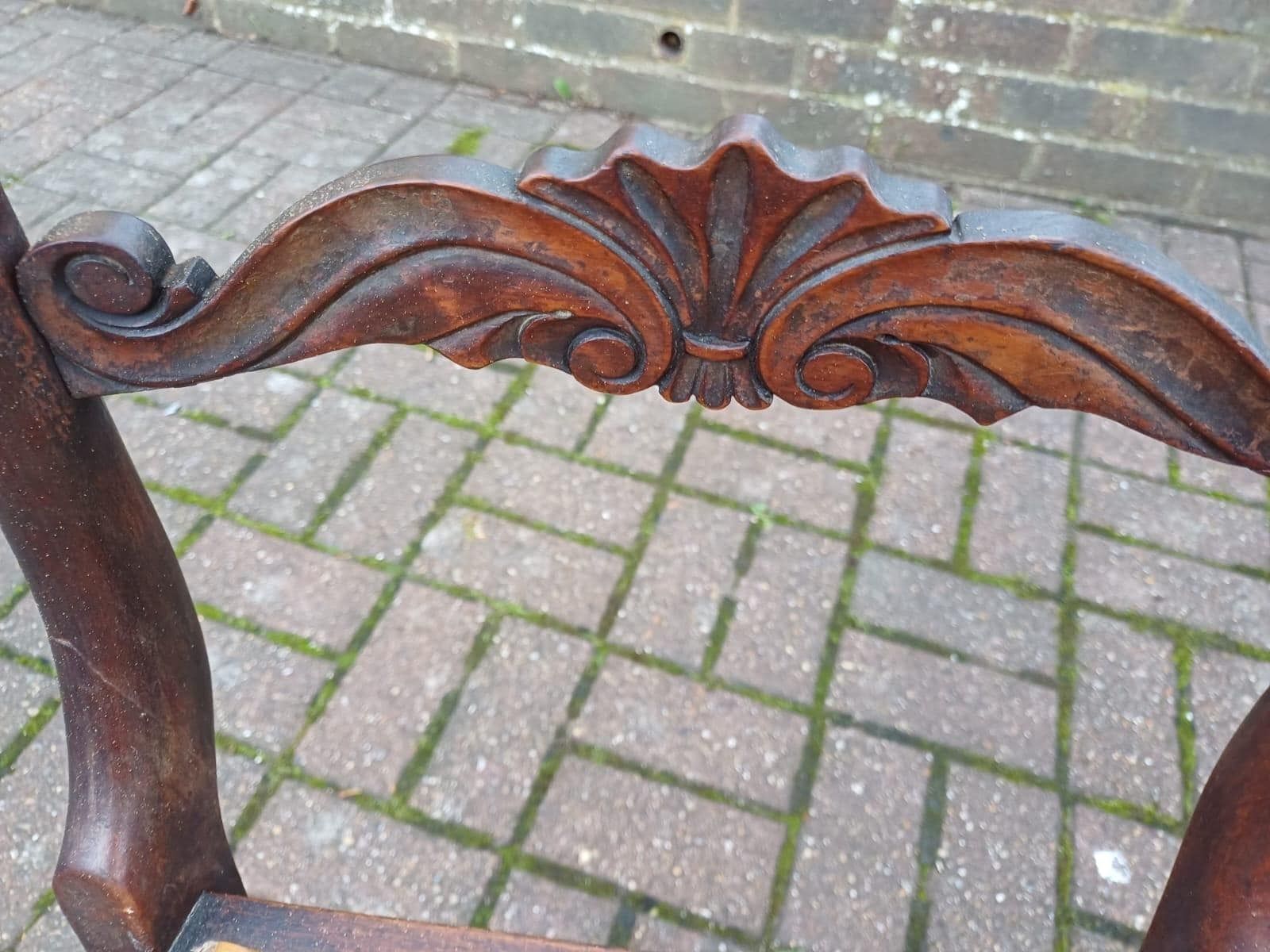 Antique Victorian Balloon Back Carved Mahogany Chair With Cane Seat Bedroom Accent photo Furniture