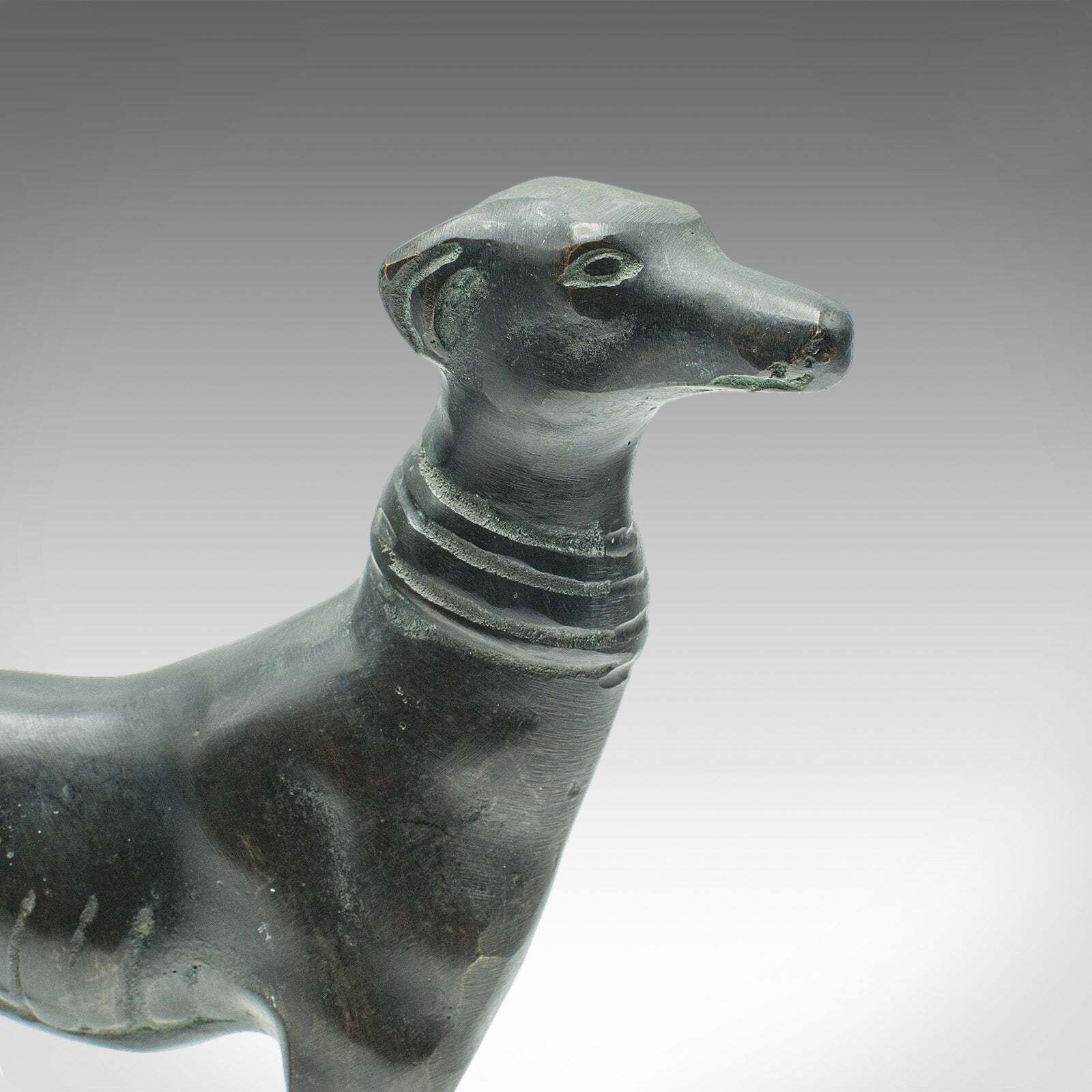 Antique Greyhound Figure, French, Bronze, Dog Paperweight, Ornament, Victorian photo vintage