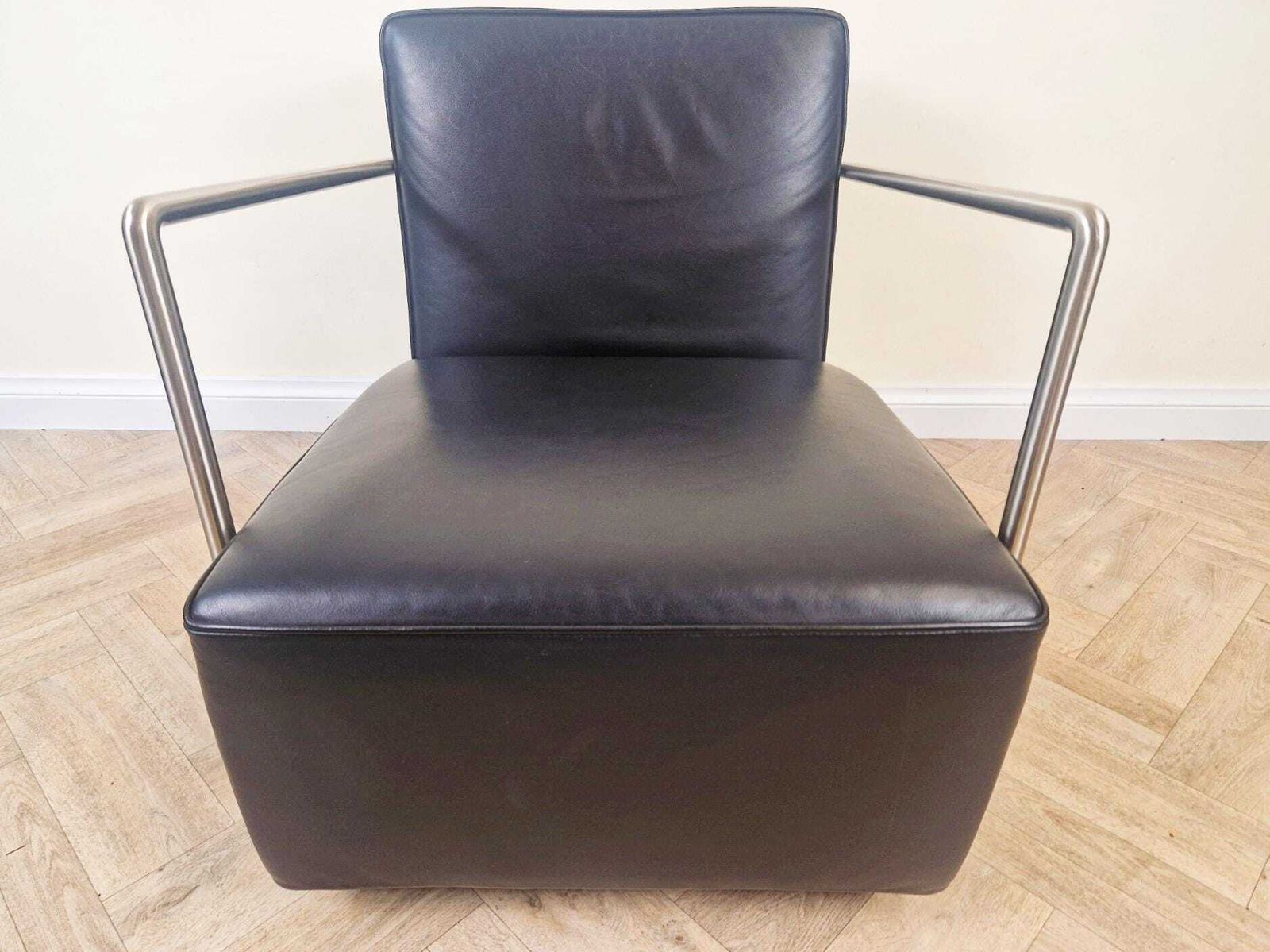 Antonio Citterio For Flexform Abc Model Leather & Chrome Reclining Lounge Chair With Ottoman photo 5795.0