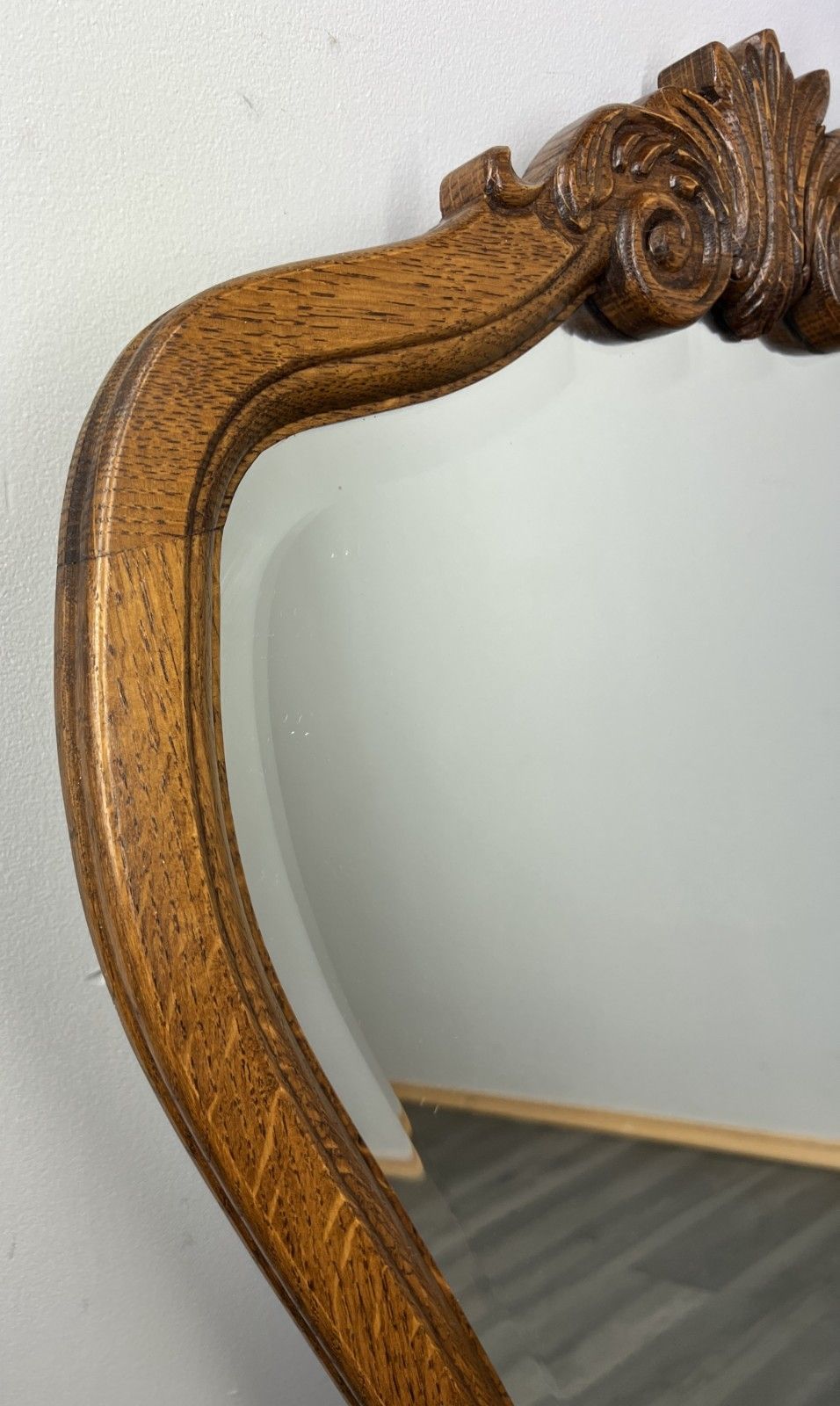 Vintage French Style Carved Oak Wall Mirror Ornate Wall Frame Lot 4541 photo for sale