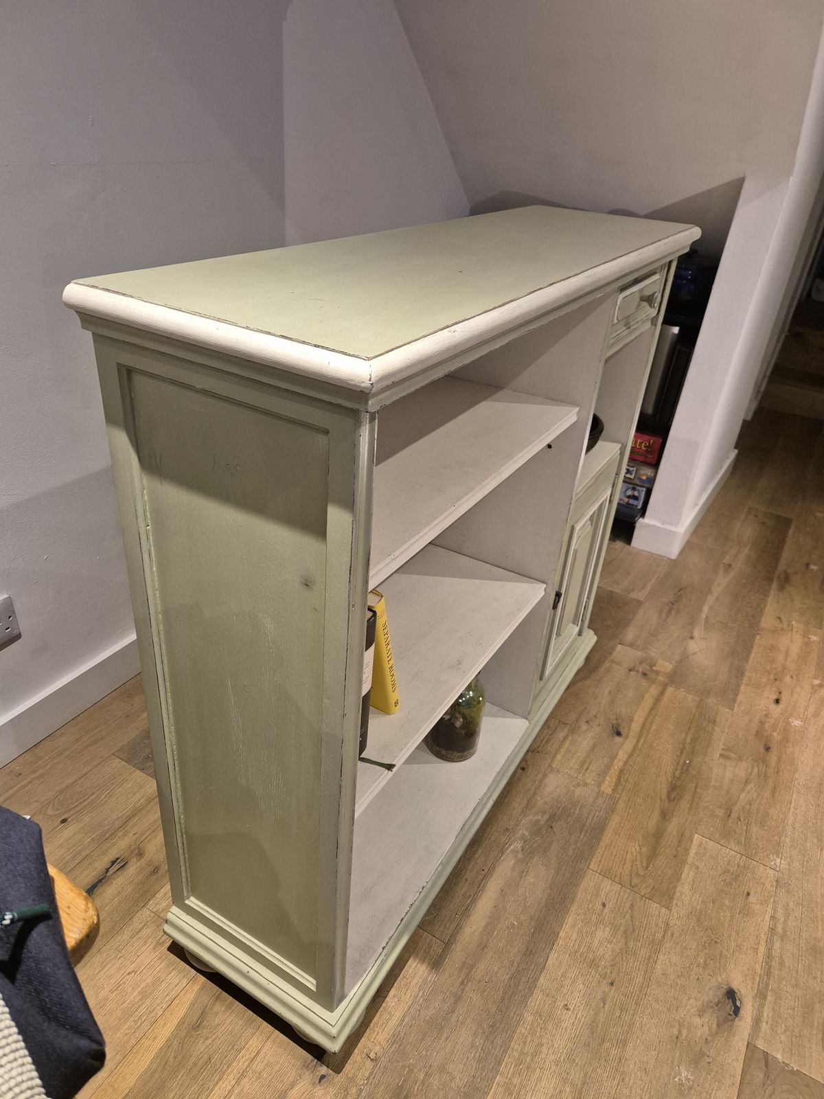 Vintage Solid Wood (Oak) Painted Shelving Unit photo for sale