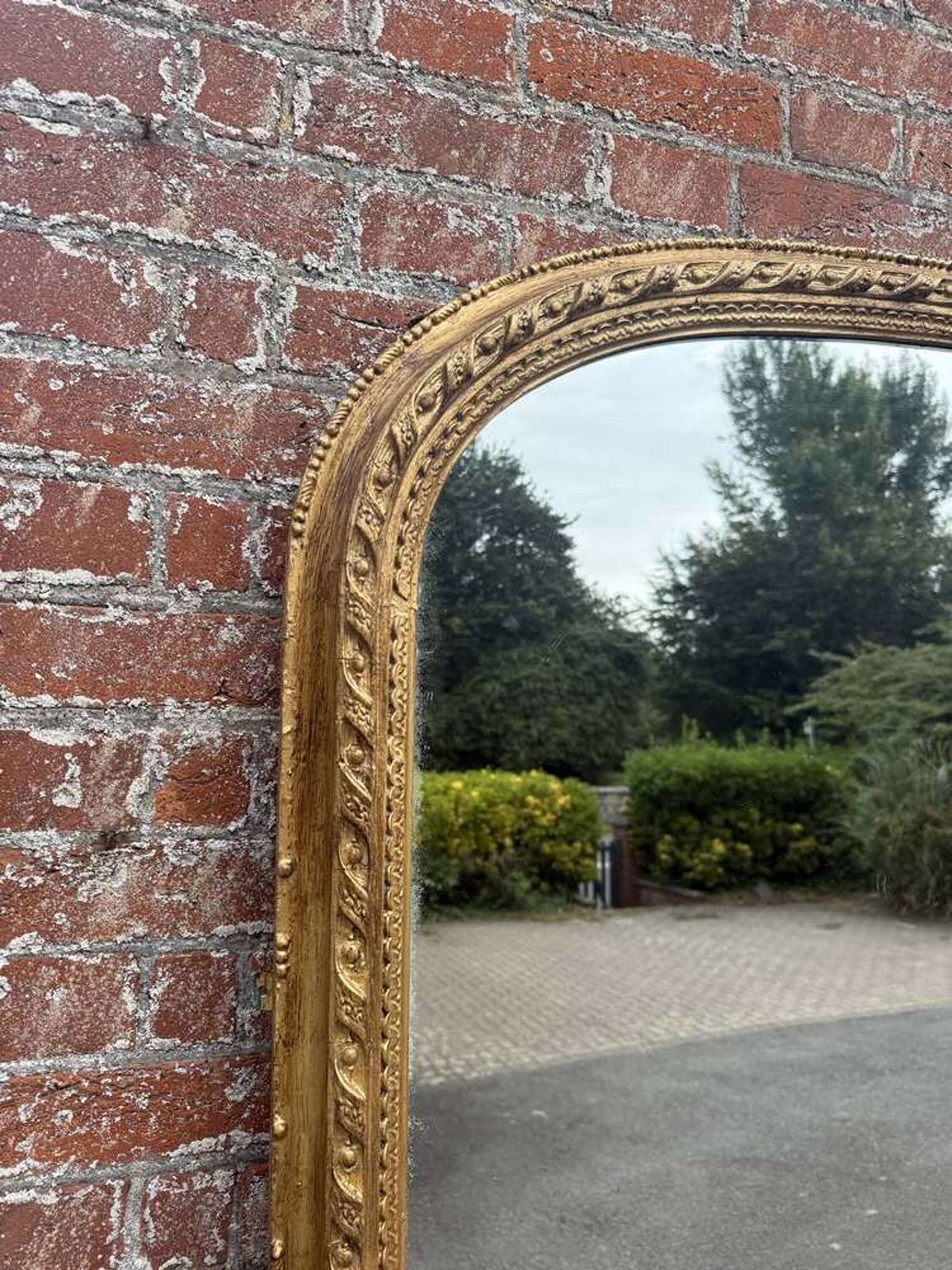 A Spectacular Extra Large Antique English 19th C Arched Top Gilt Overmantle Mirror. photo furniture