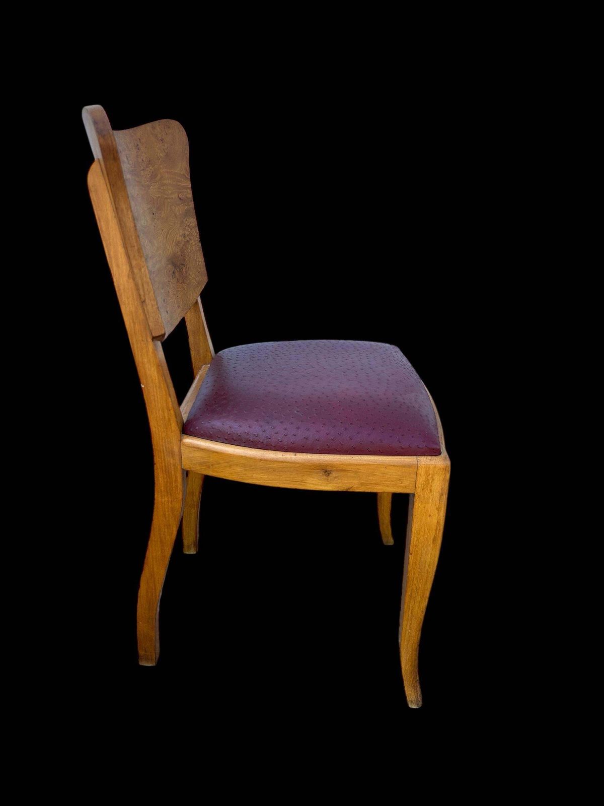 Set Of 6 French Art Deco Chairs In Burl photo vinterior