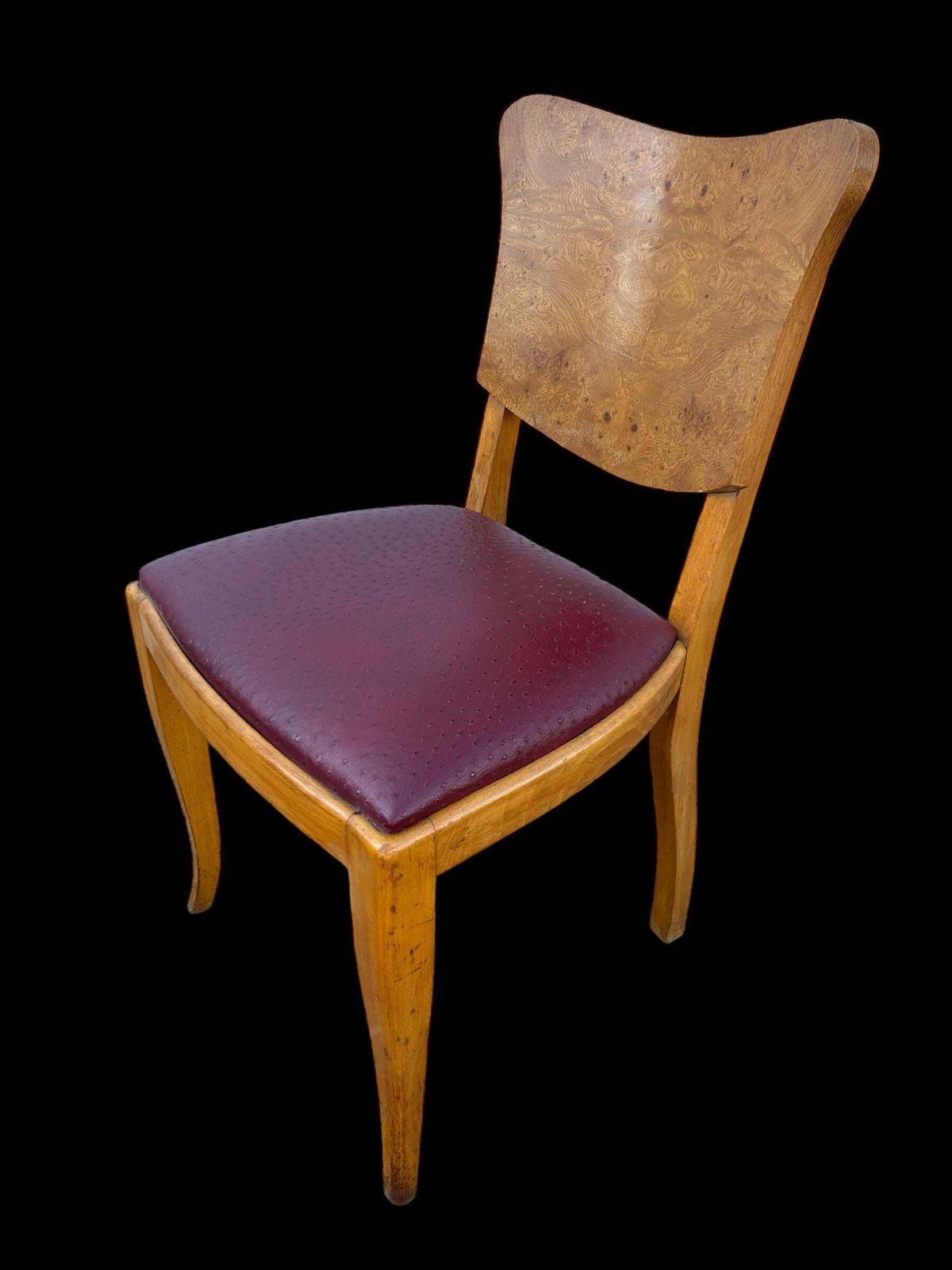 photo furniture Set Of 6 French Art Deco Chairs In Burl
