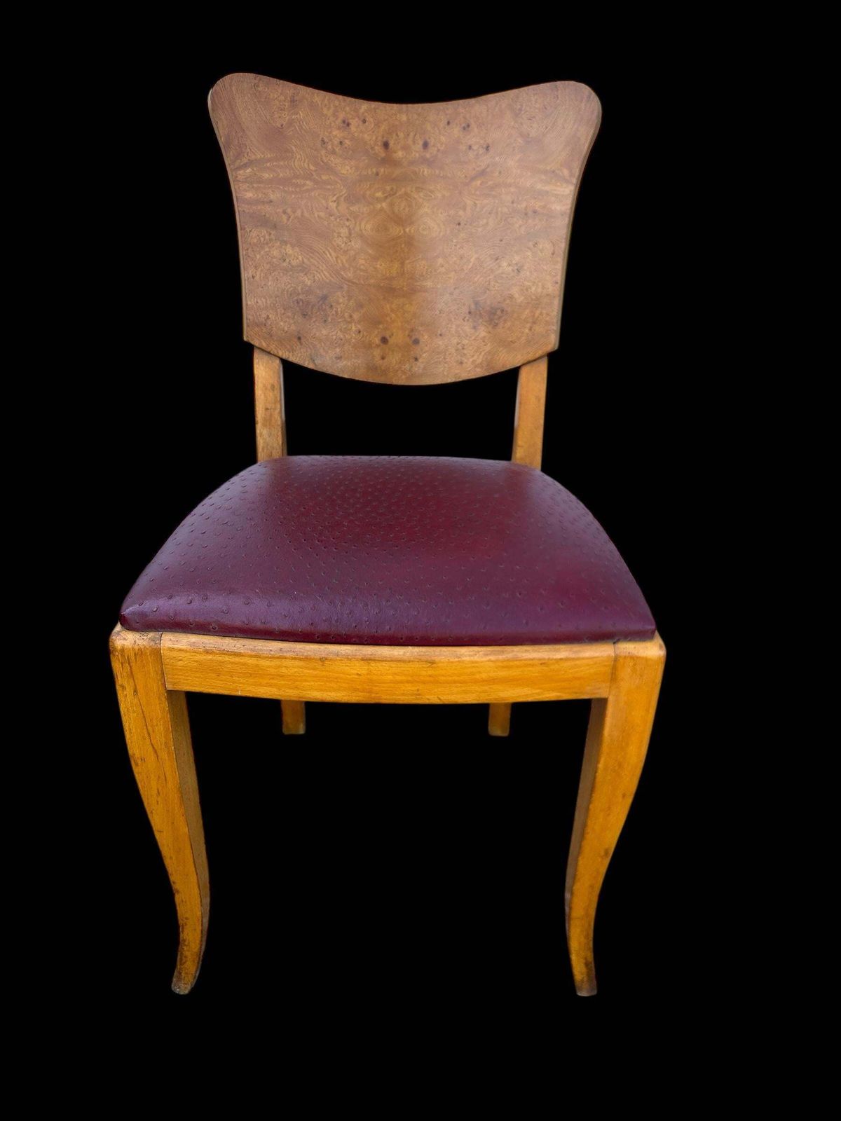 Furniture Set Of 6 French Art Deco Chairs In Burl photo