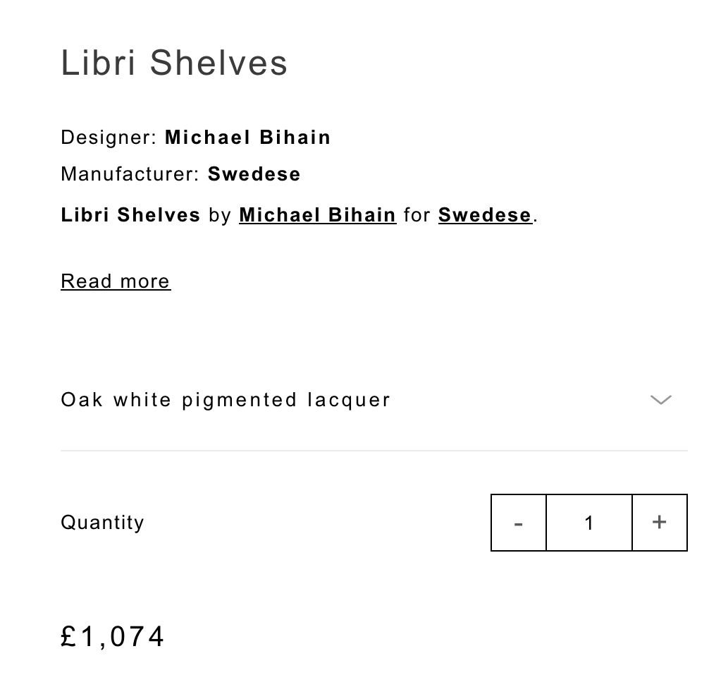 White Libri Shelves   Designer: Michael Bihain Rrp £1074 photo for sale