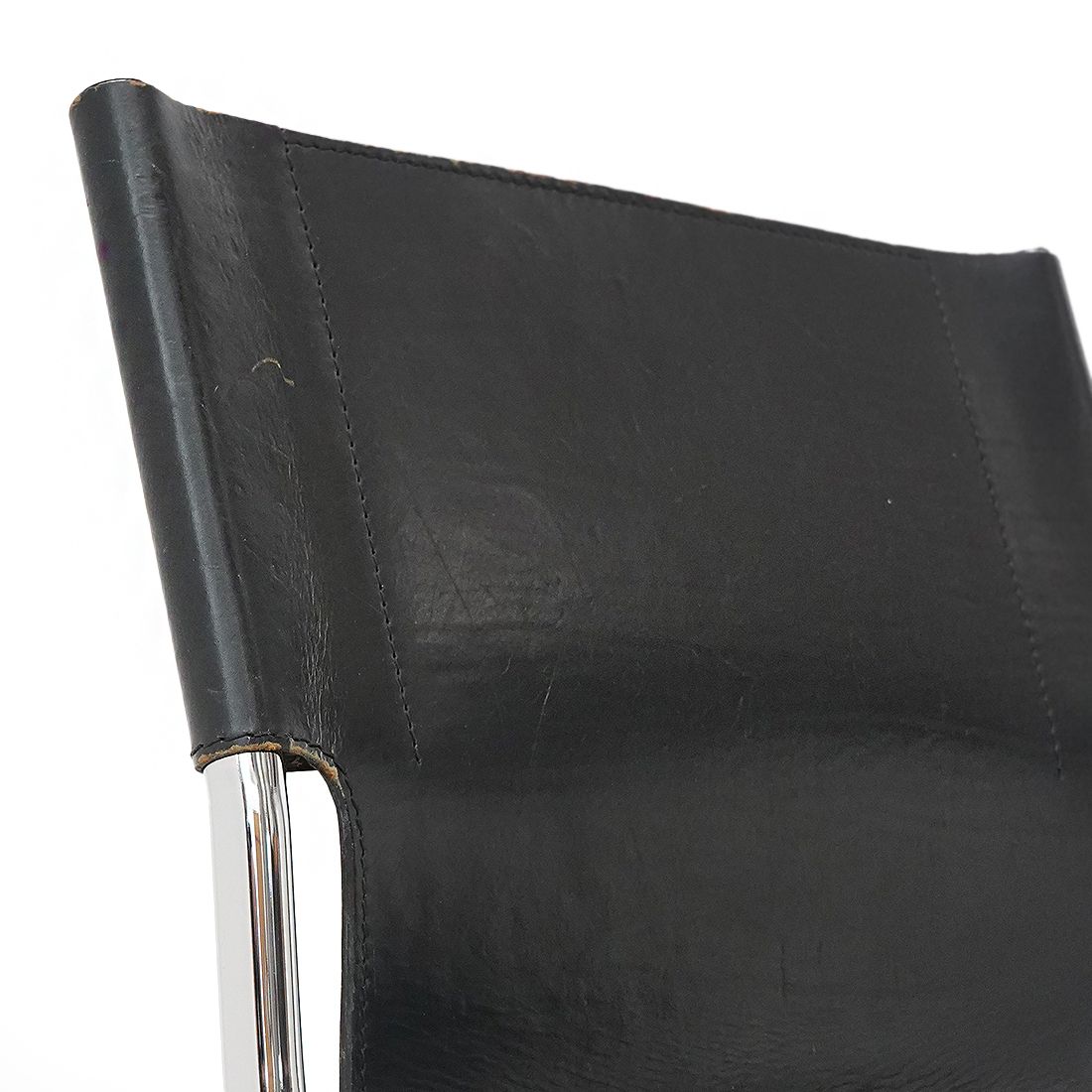 photo buy Pair Of Metal And Leather Chairs By Carlo Bartoli For T70, 1970s