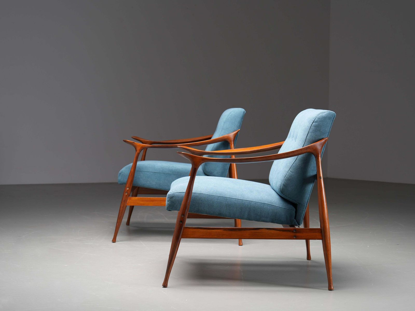 Set Of Lounge Chairs In Teak By Ico Parisi For Fratelli Reguitti, Italy, 1950's photo 8077.0