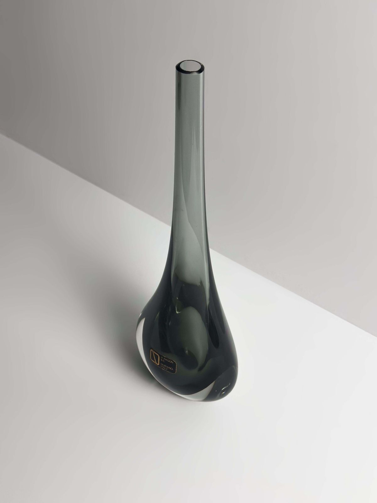 Murano Glass Sommerso Teardrop Solifleur Vase, Vincenzo Nason, Italy, 1970s photo for sale