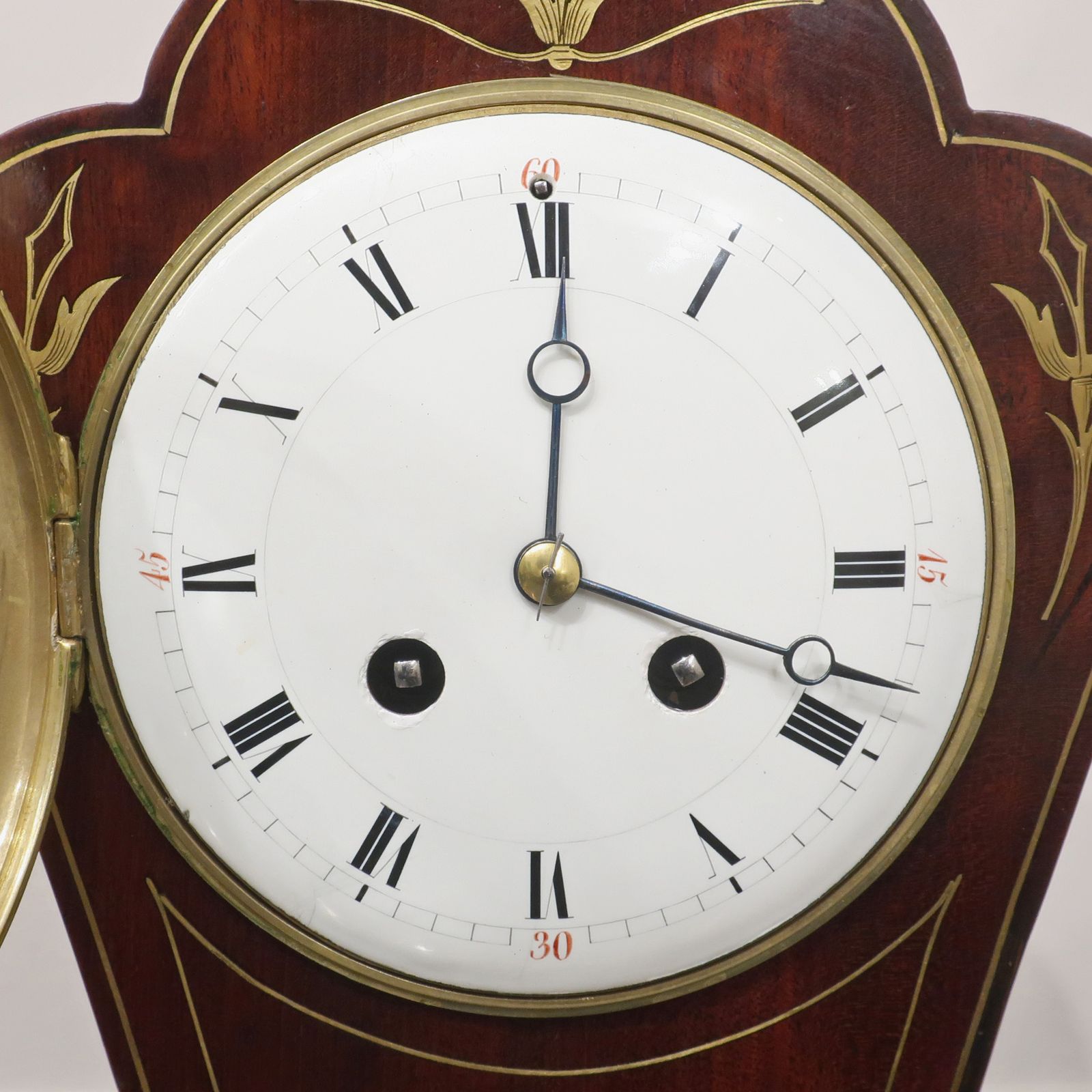 French Art Nouveau Mahogany Mantel Clock photo for sale