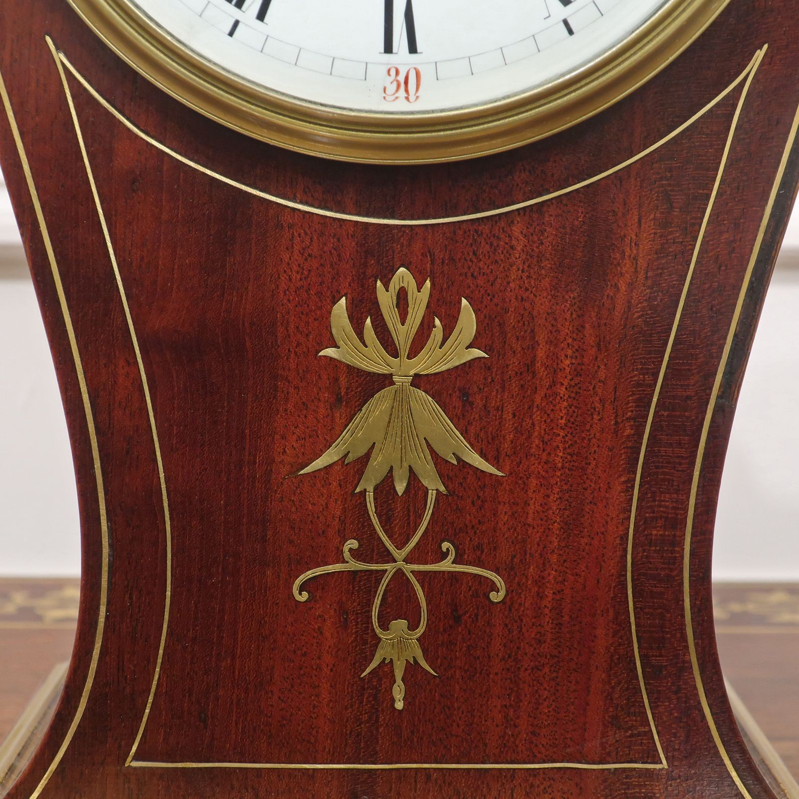 French Art Nouveau Mahogany Mantel Clock photo vinterior