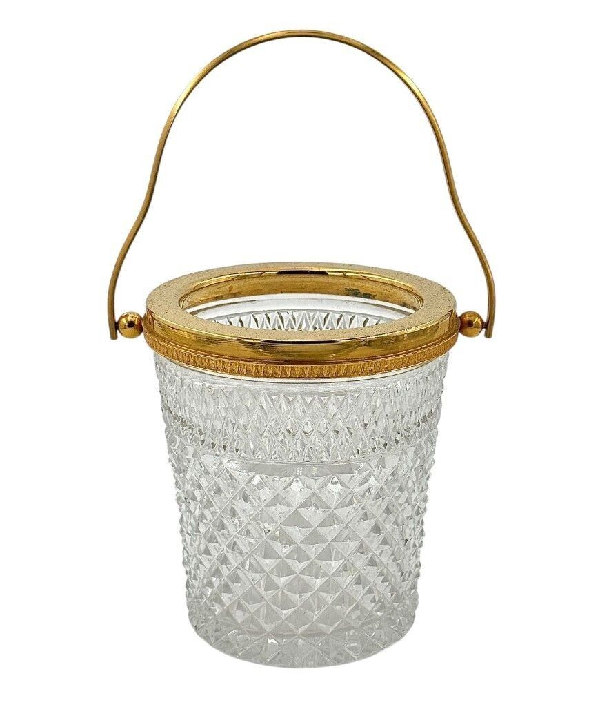 A 1960s Val Saint Lambert Crystal And Glit Ice Bucket