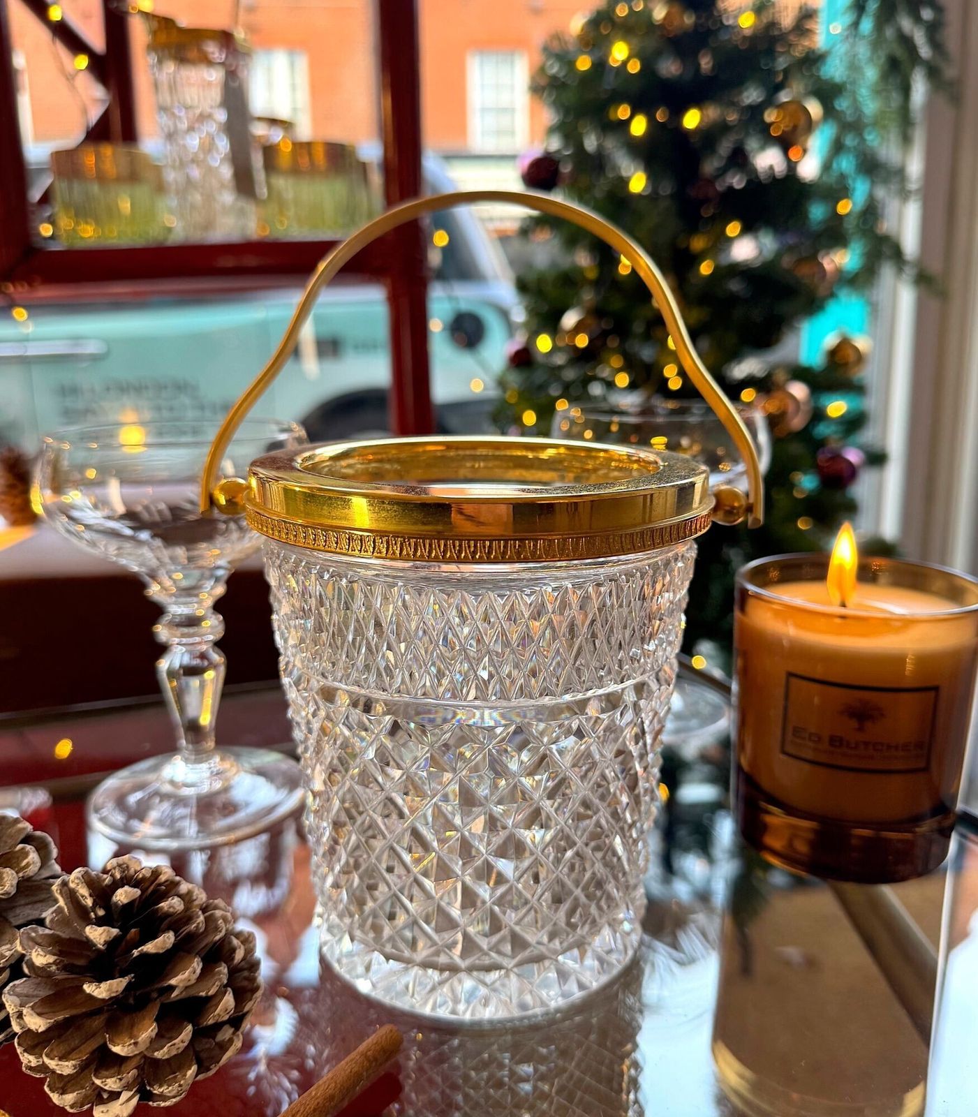A 1960s Val Saint Lambert Crystal And Glit Ice Bucket photo vintage