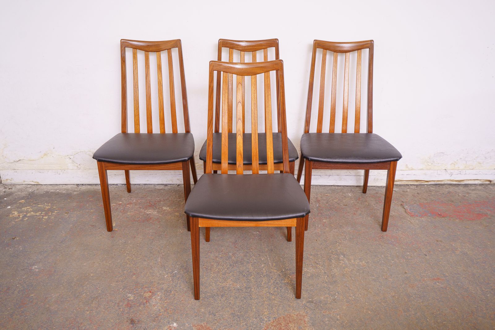 photo for sale 4 G Plan Mid Century Teak Dining Chairs, Newly Upholstered