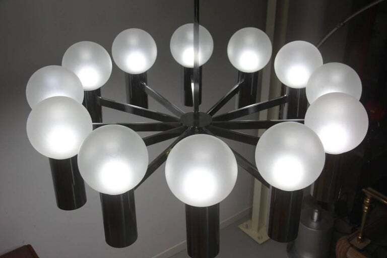 Spectacular Big Italian Mid Century Chandelier, 1960s Goffredo Reggiani photo vintage