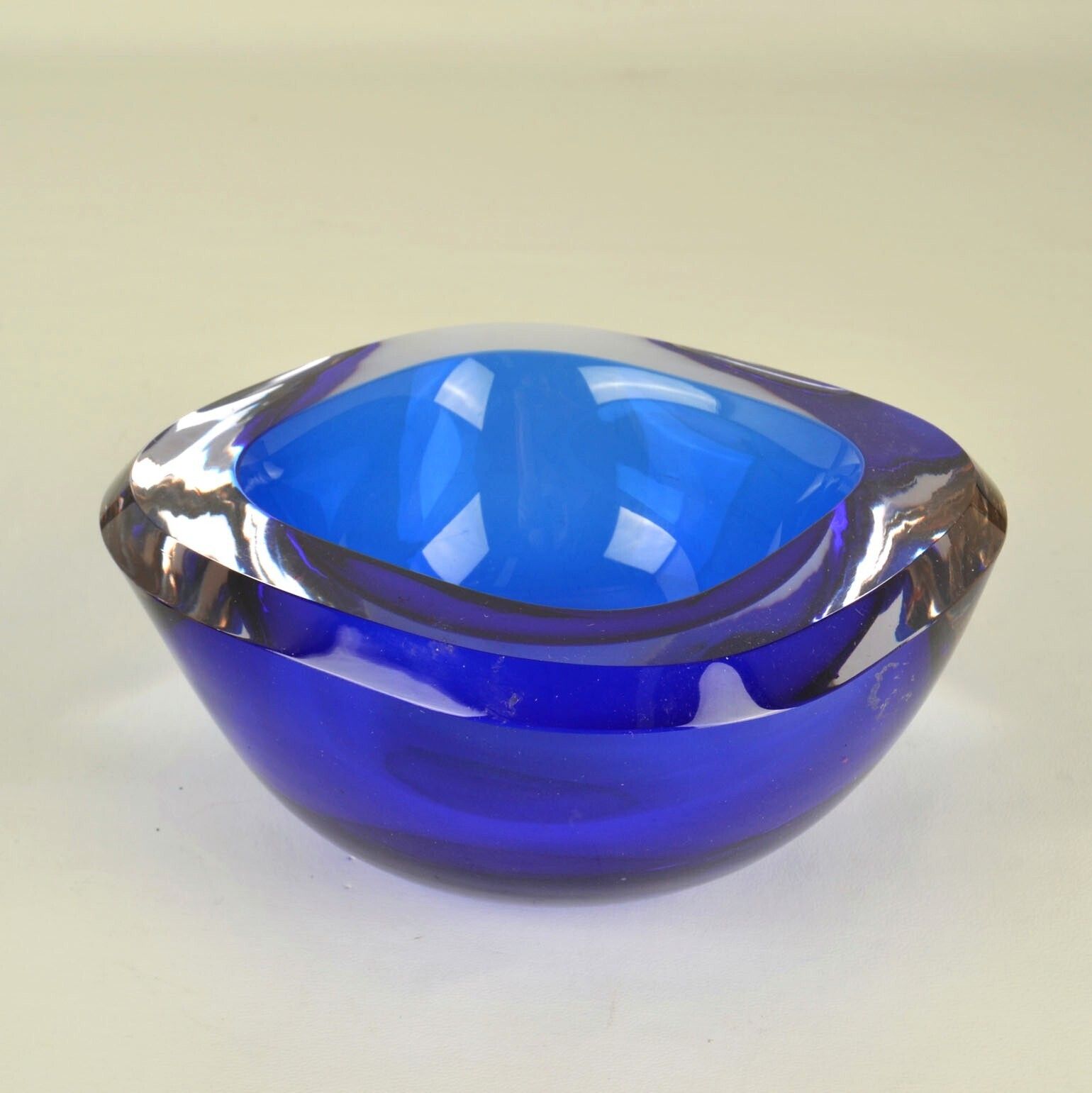 Murano Sommerso Blue Glass Bowls By Flavio Poli Seguso, Italy 1960 photo 950.0