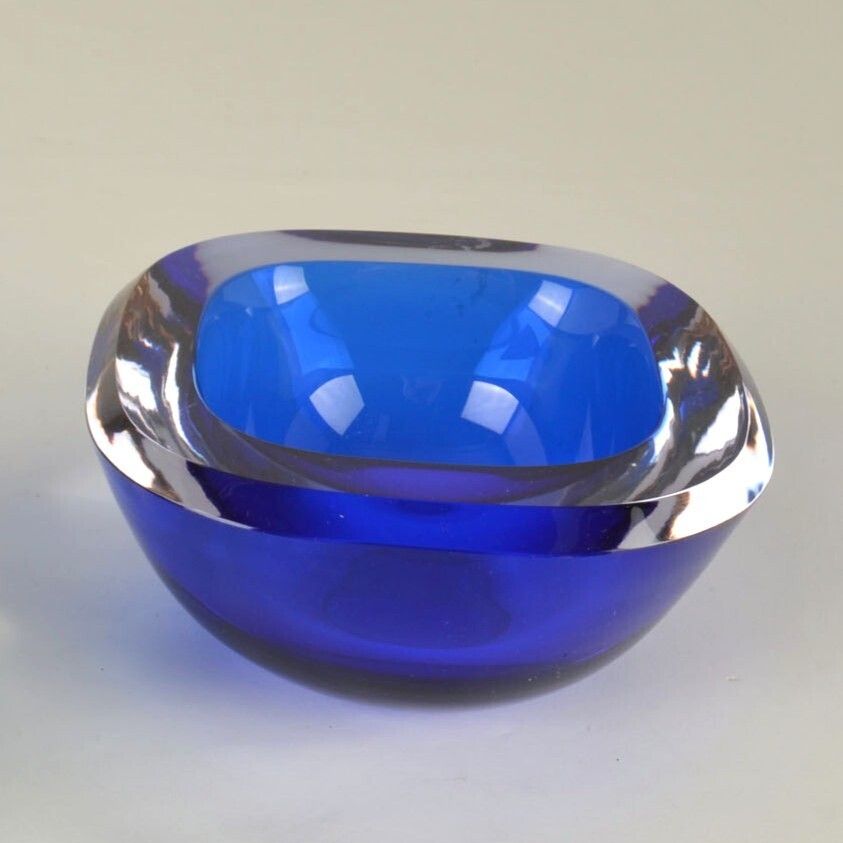 Murano Sommerso Blue Glass Bowls By Flavio Poli Seguso, Italy 1960 photo vinterior