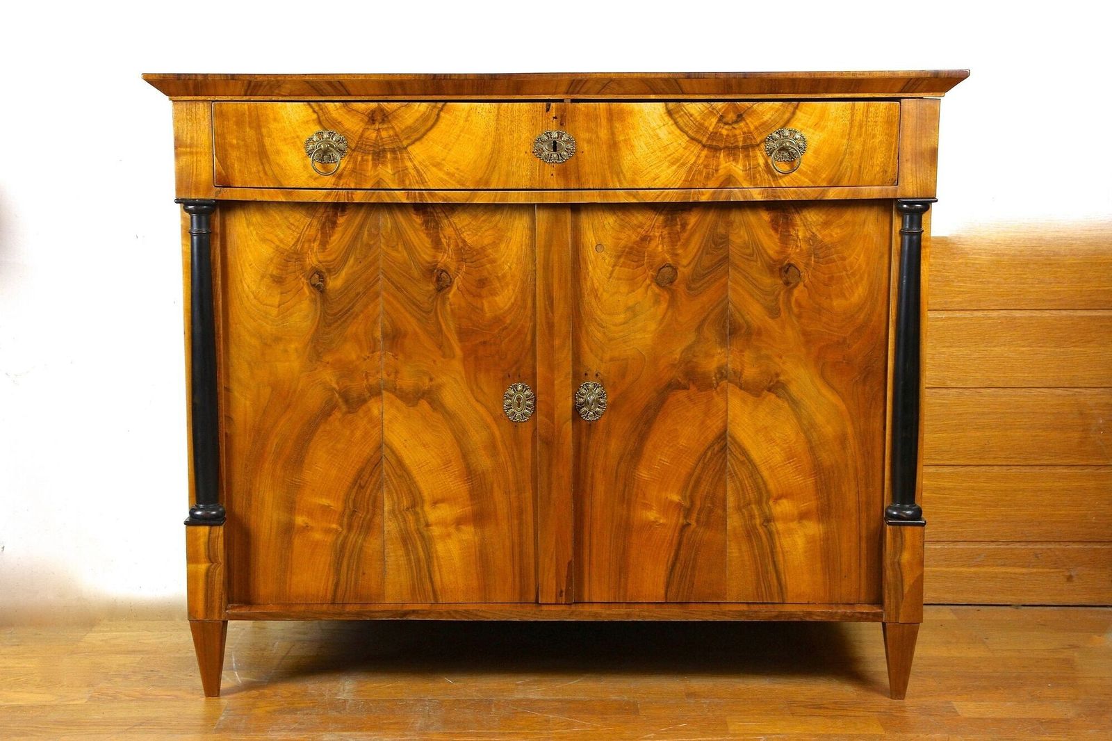 19th Century Biedemeier Nutwood Commode/ Trumeau , Austria Circa 1825 photo furniture