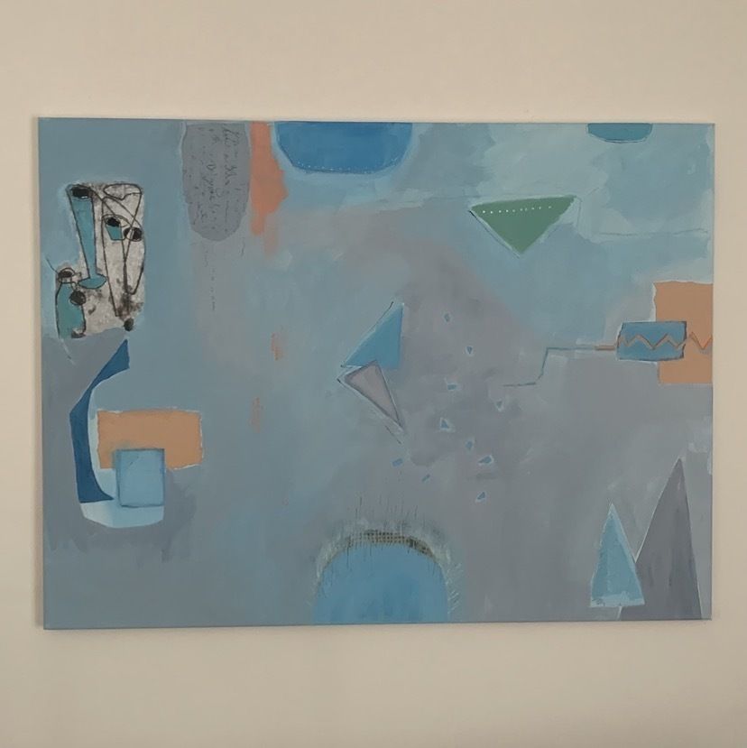 Original Abstract Painting – Blue Moon Rising 2 By Maggie Laporte Banks | Large Contemporary Signed Canvas photo 1500.0