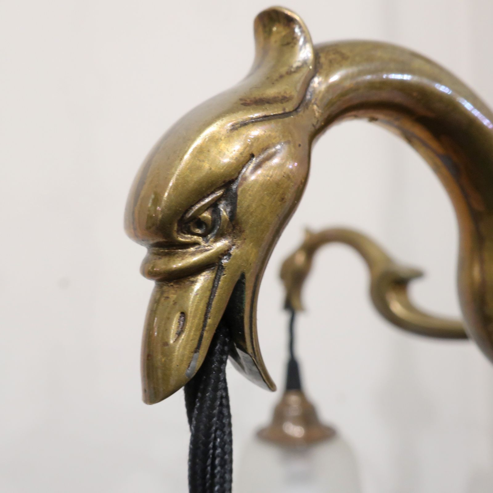 Art Nouveau Cast Bronze Chandelier With Frosted Glass Shades photo 2400.0