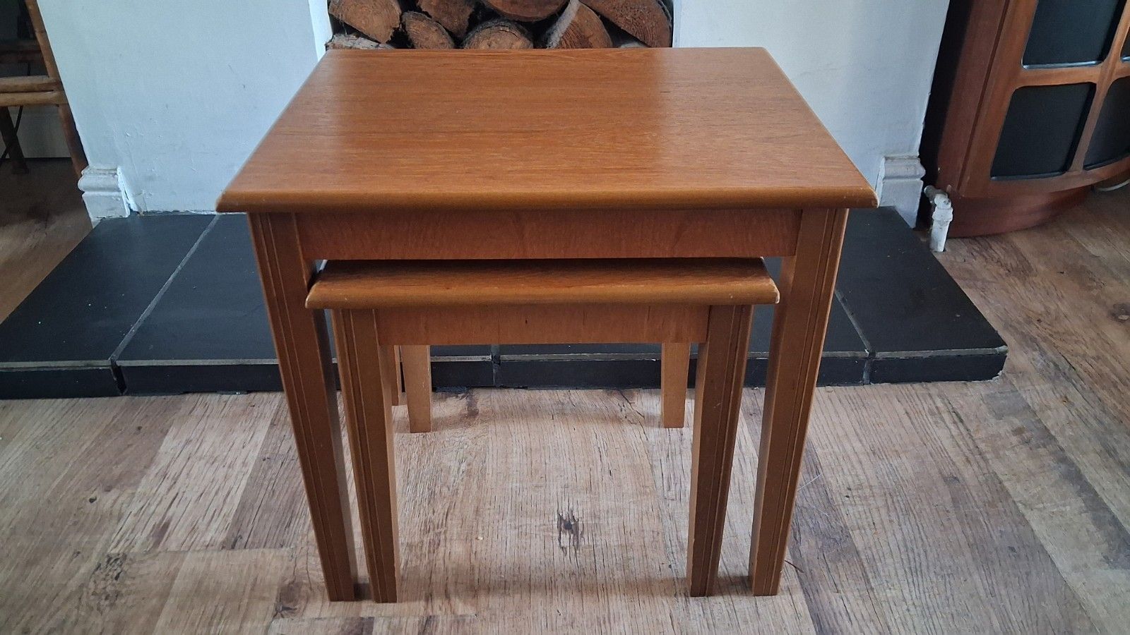 Furniture 1970's Teak Mid Century  Pair / Nest Of Tables photo