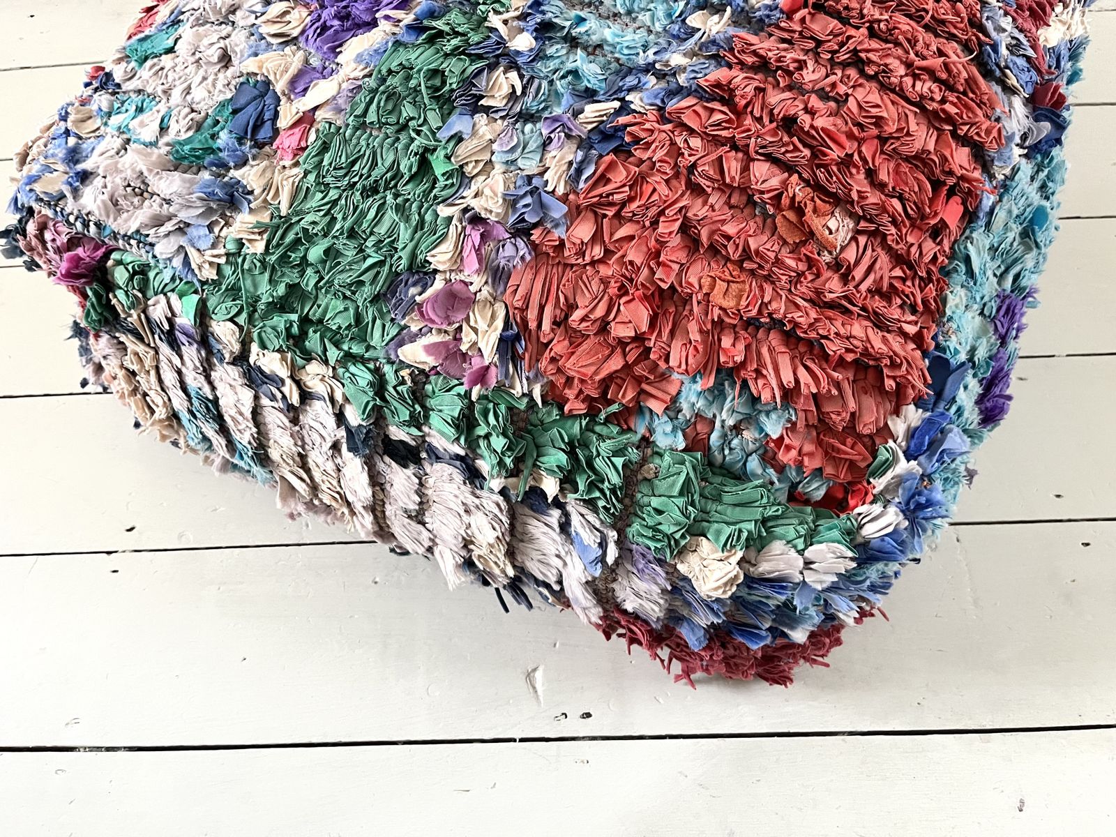 Moroccan Boucherouite Pouf Vintage Berber Carpet Pouf Handmade Pouf Ottoman Square Pouf Sipped From Uk photo 129.0