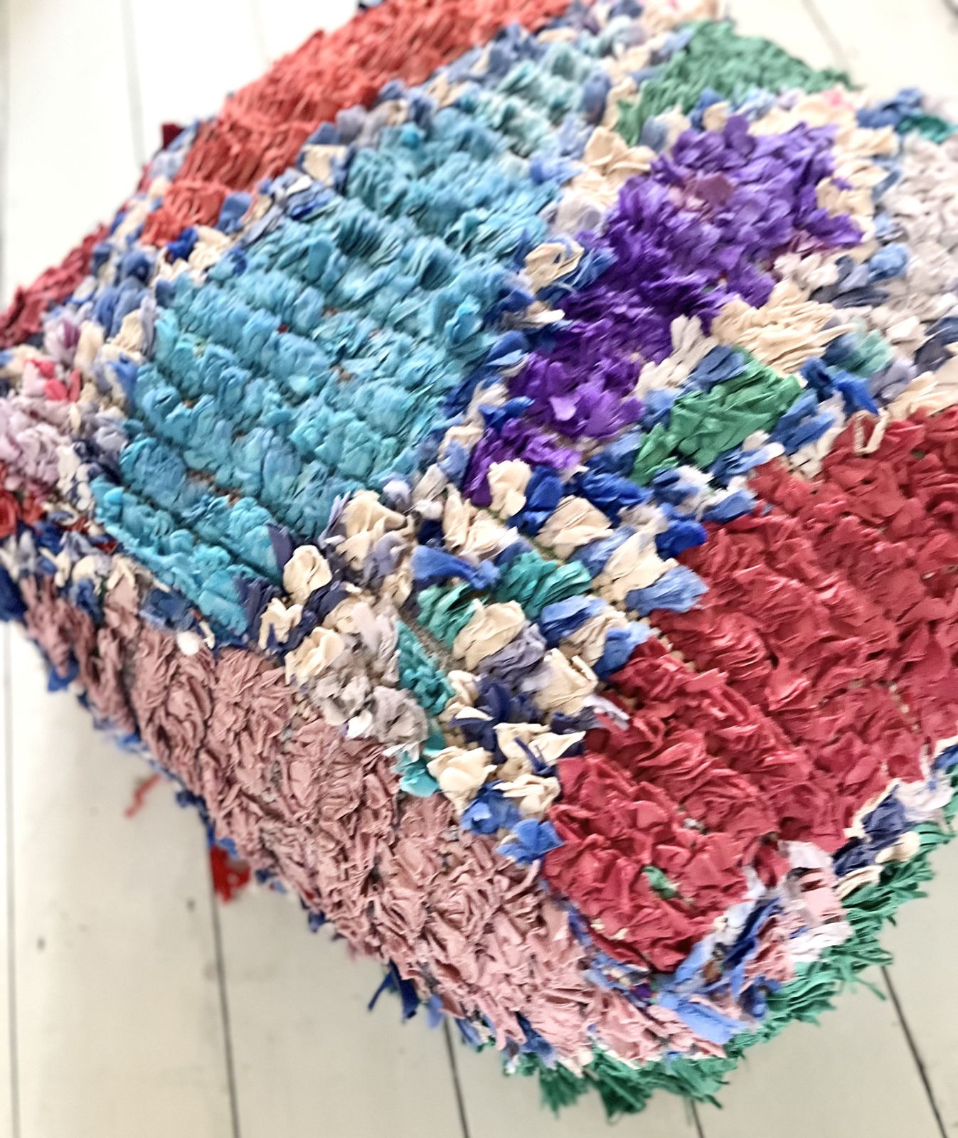 Moroccan Boucherouite Pouf Vintage Berber Carpet Pouf Handmade Pouf Ottoman Square Pouf Sipped From Uk photo buy