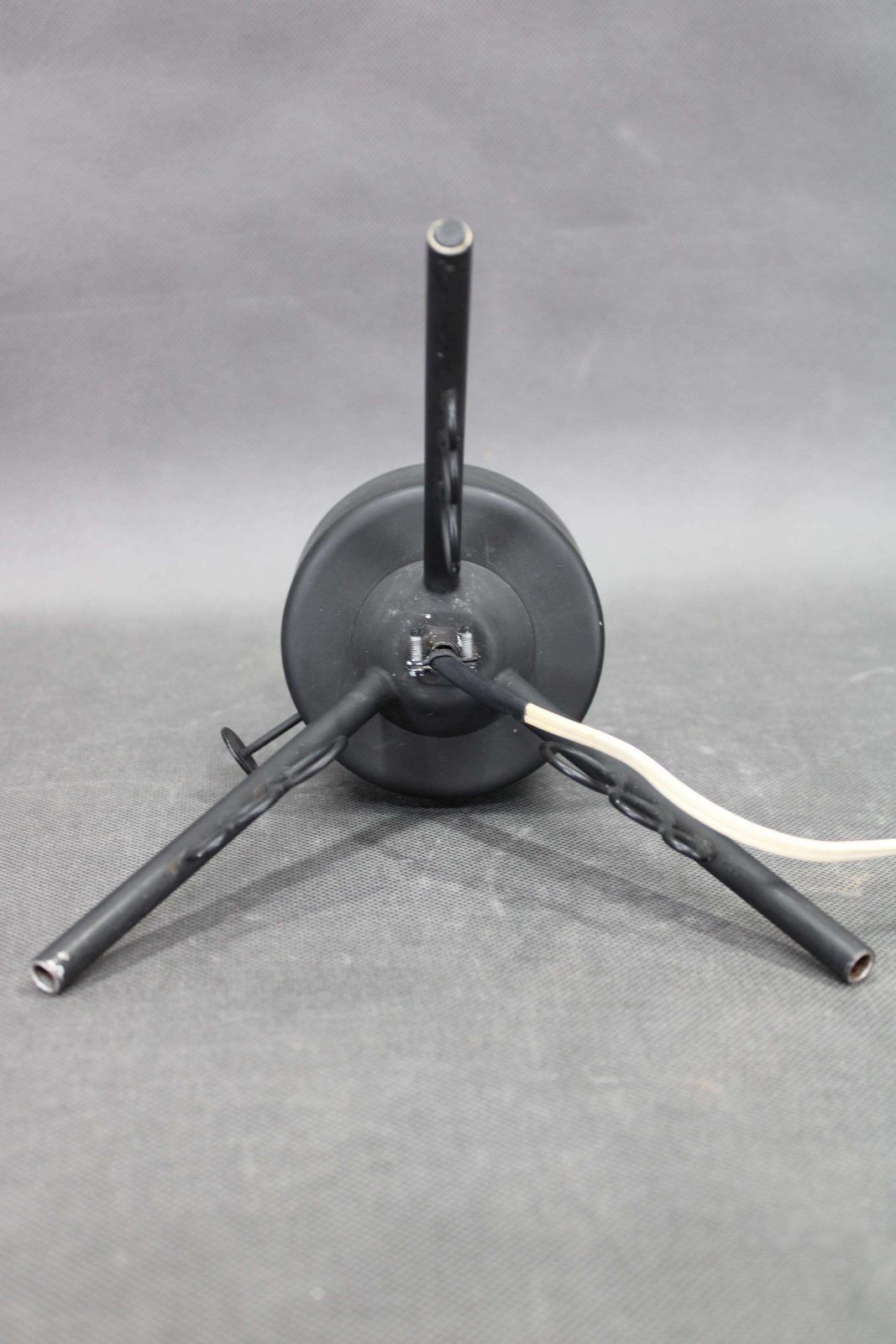 photo buy 1960s Czech Mid Century Table Lamp With Sculptural Glass Shade And Metal Tripod
