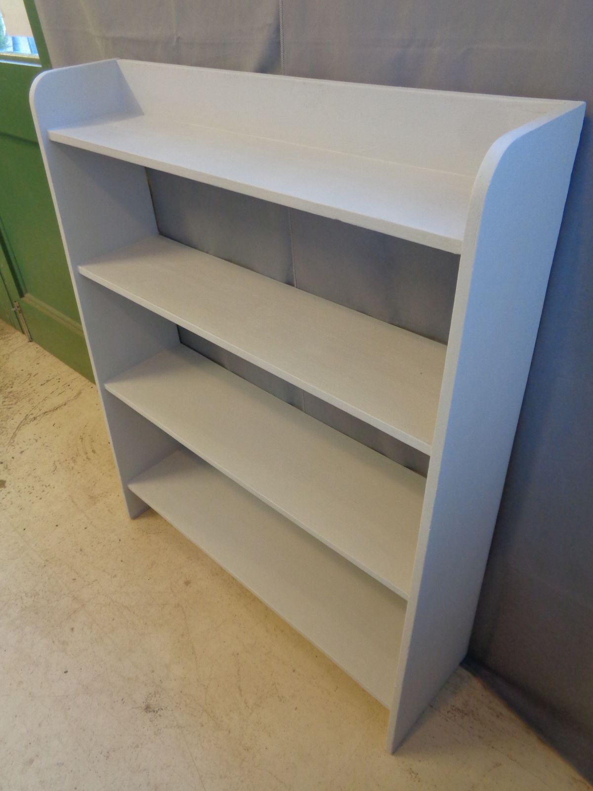 Painted Waterfall Bookcase   4 Shelves photo for sale
