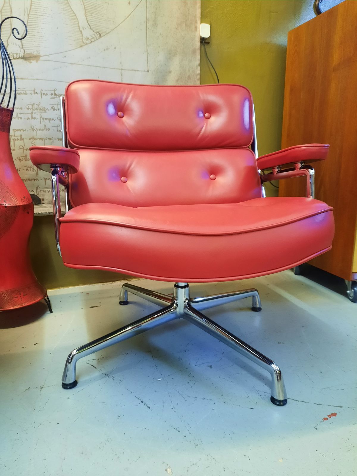 photo vinterior Charles & Ray Eames For Vitra Es105 Time Life Lobby Lounge Chair Upholstered In Leather