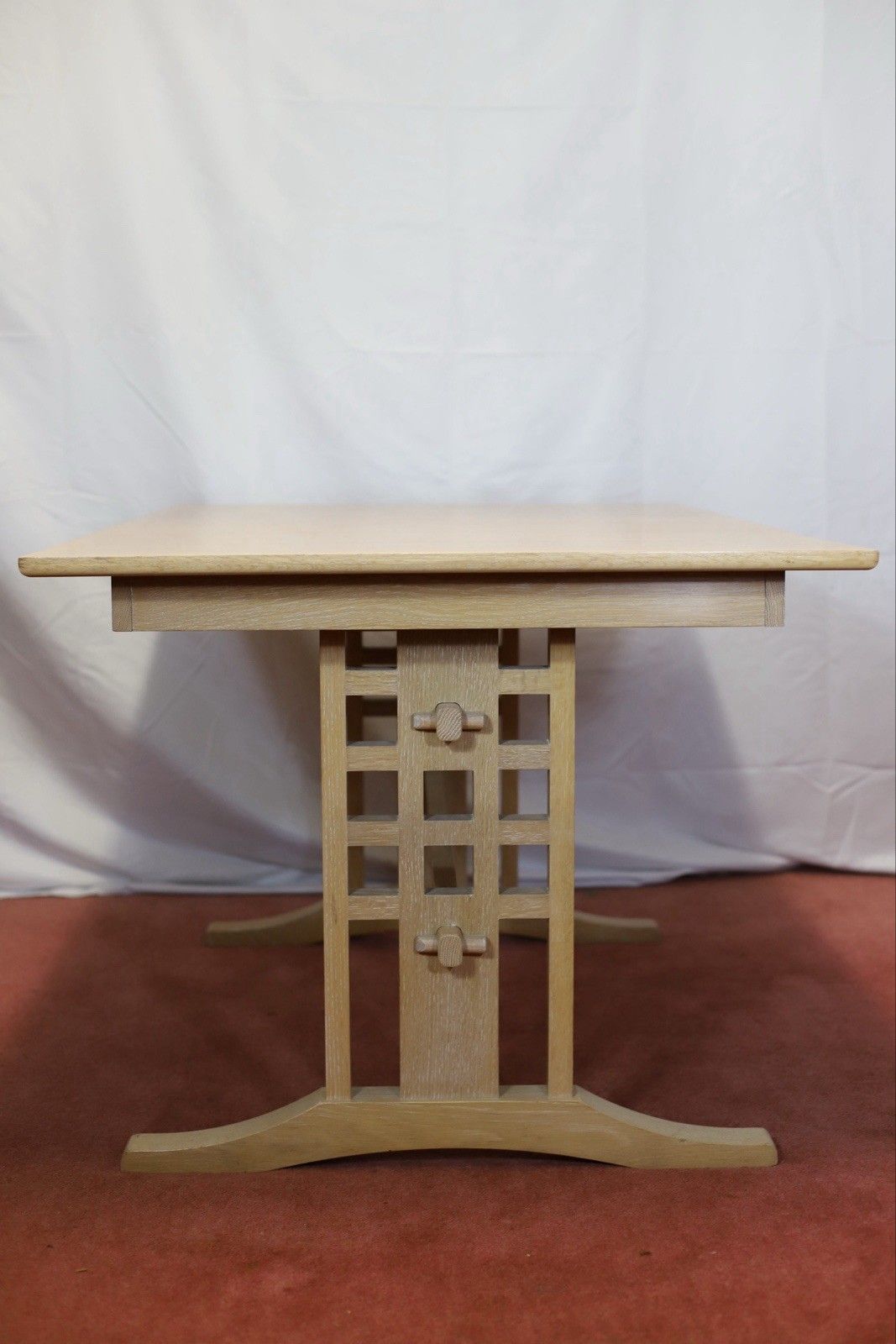 Bevan Funnel Reprodux Arts&Crafts Limed Oak Extended Dining Table And Six Chairs photo buy