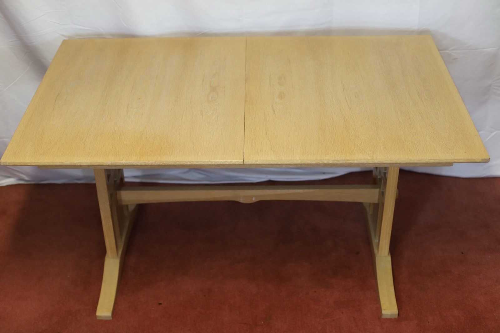 photo furniture Bevan Funnel Reprodux Arts&Crafts Limed Oak Extended Dining Table And Six Chairs