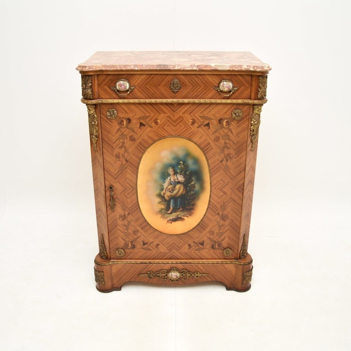 Antique French Marble Top Cabinet photo furniture
