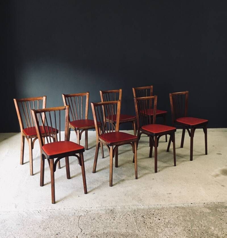 1950's French Reconstruction Design Bistro Chairs By Baumann photo vintage