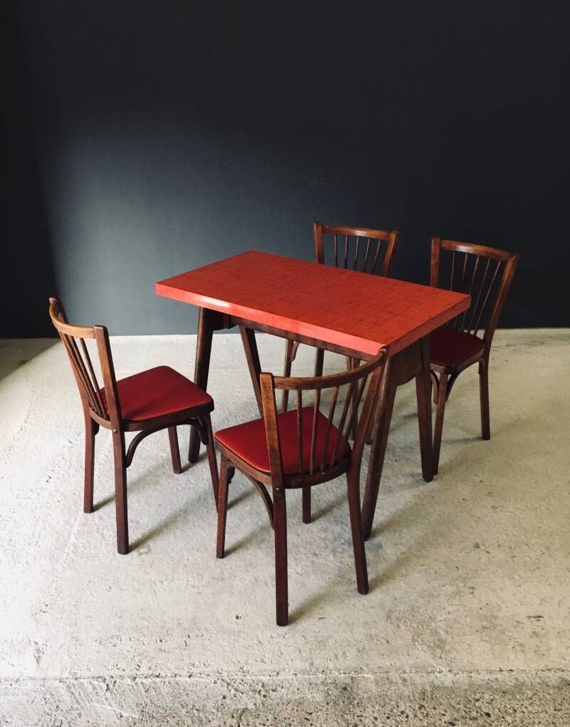 1250.0 1950's French Reconstruction Design Bistro Chairs By Baumann photo