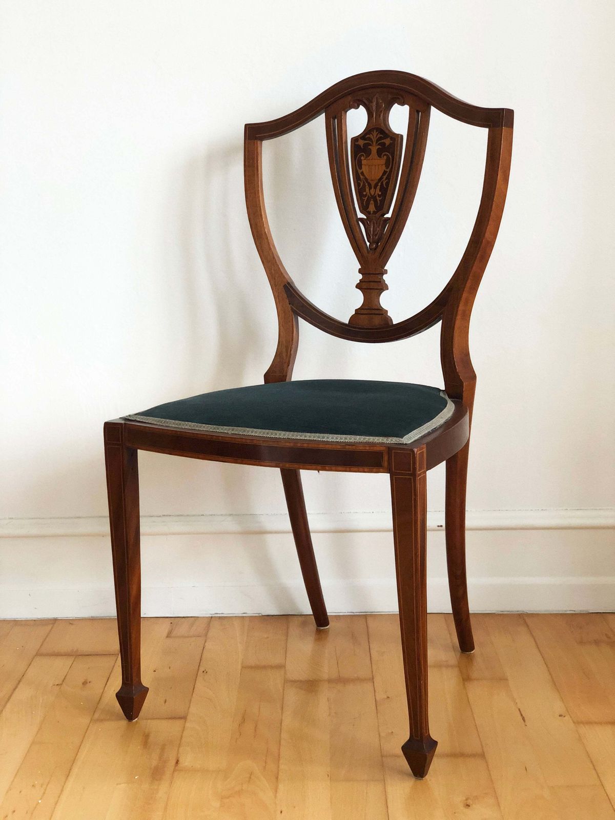 Pair Of Antique Mahogany Hepplewhite Revival Chairs Denmark 1900s photo furniture