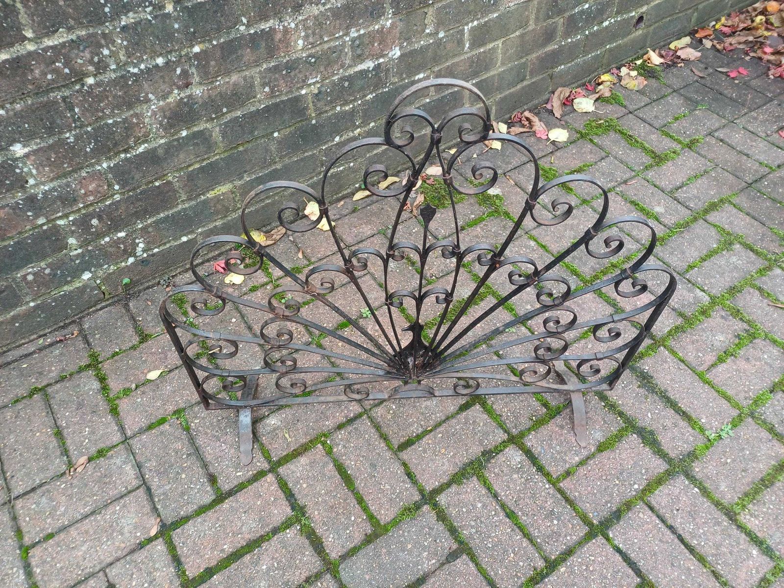 Home Fixtures Vintage Wrought Iron Peacock Fire Screen Antique Art Deco Style Fan Guard Ornate Ironwork Fireside Decor, Hearth Accessory Fireplace photo