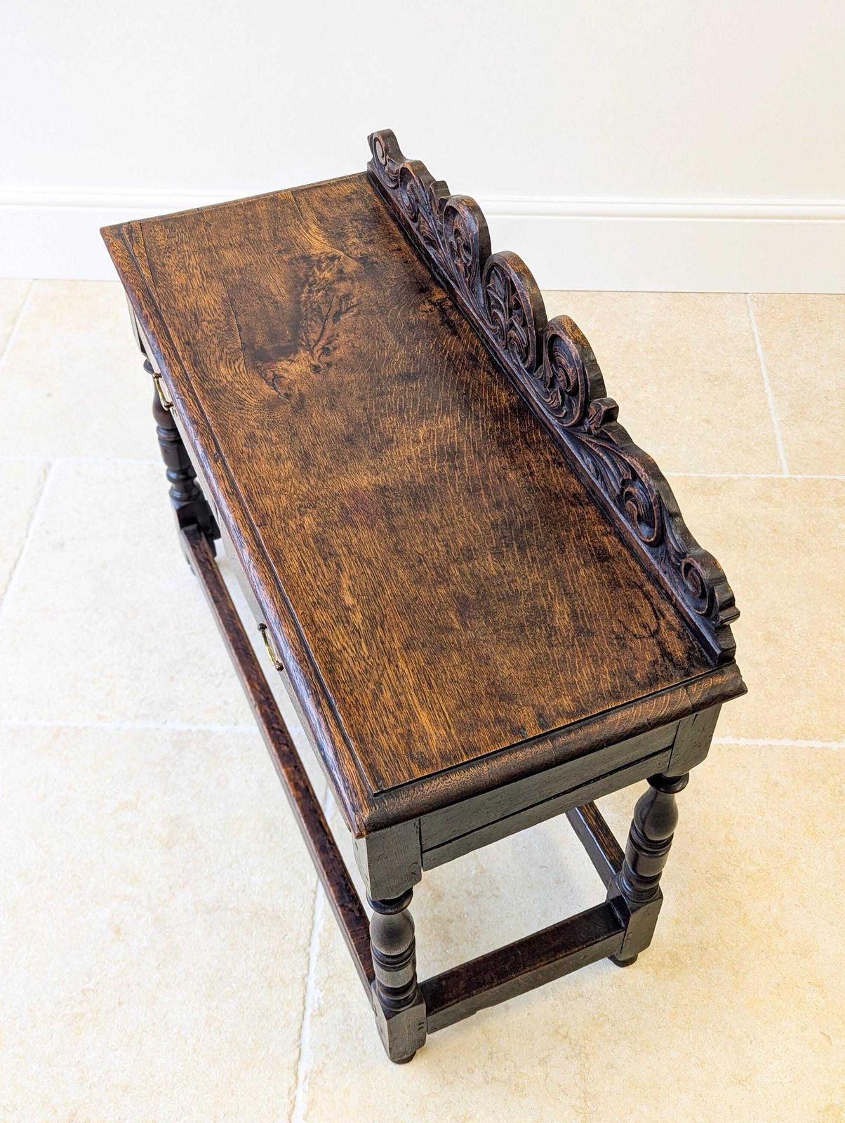 Antique Late Victorian Jacobean Revival Oak Side Table C.1890 photo 765.0
