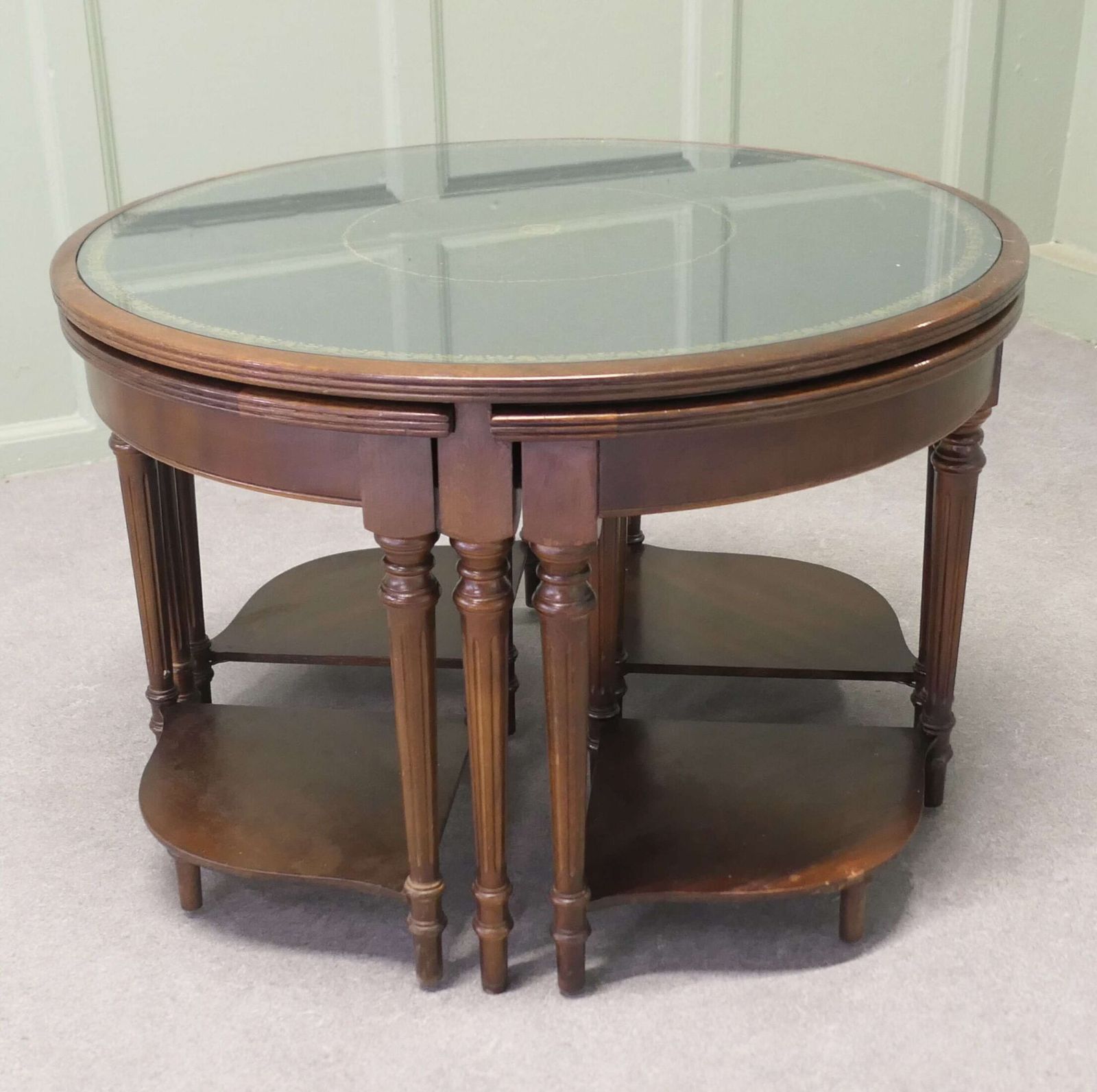 Unusual Circular Nest Of Library Tables This Is A Very Unusual Set Of Tables photo for sale