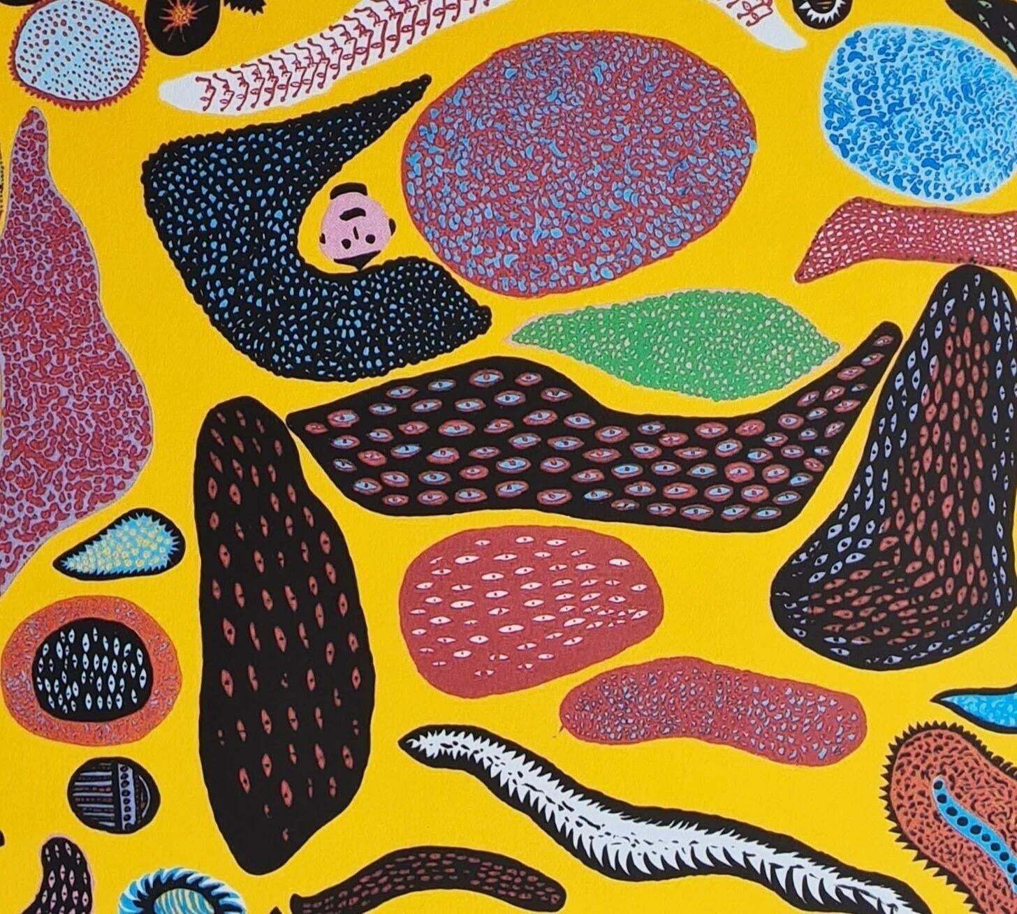 After Yayoi Kusama, Pound Of., Lithograph, 1990s photo vinterior