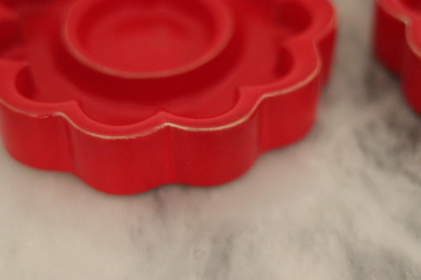 Pair Of Red Swedish Candle Holder Designed By Gustavsberg photo for sale
