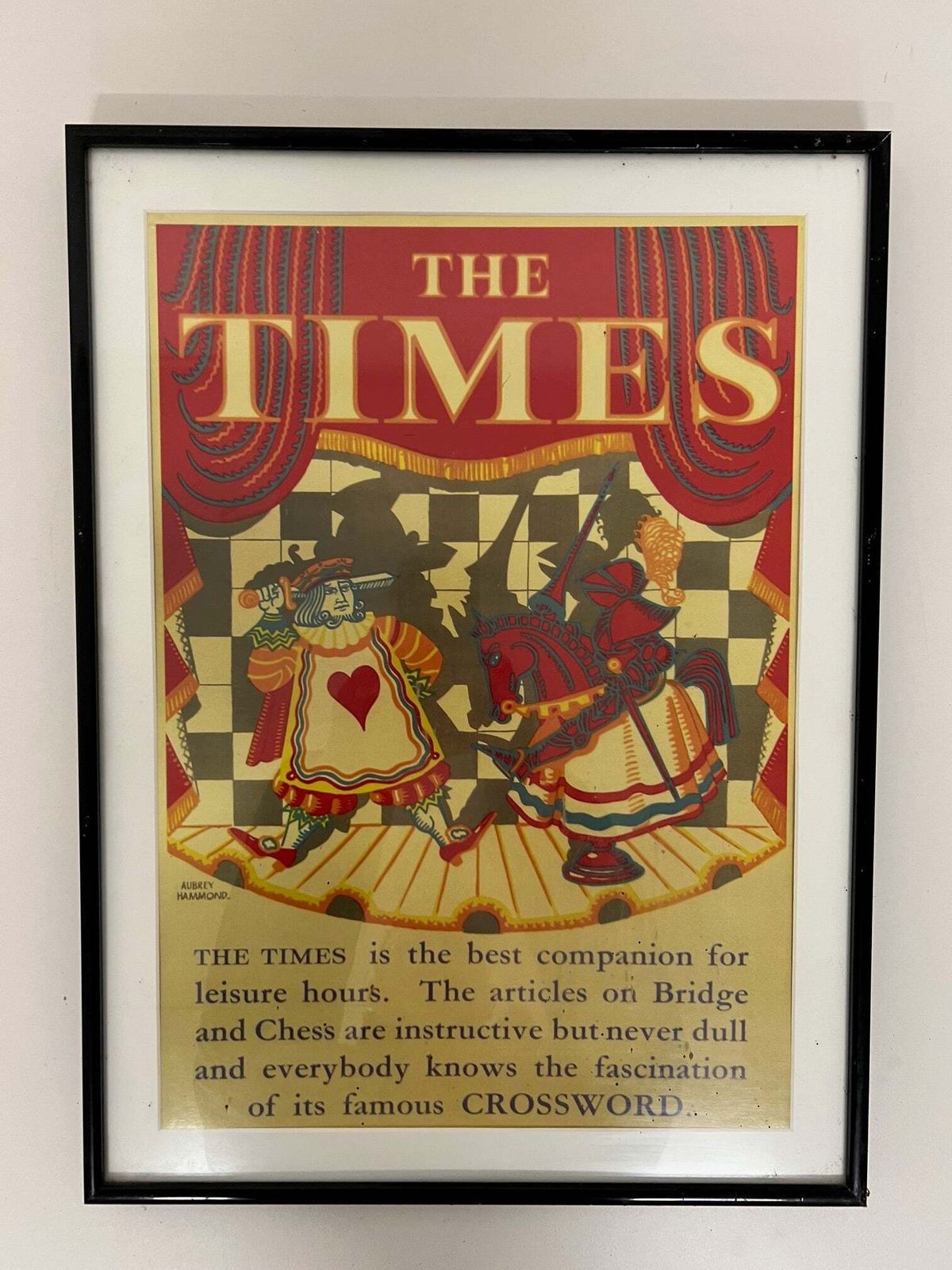A Set Of 5 X Glazed Framed Prints From "The Times Newspaper" By Aubrey Hammond photo Art