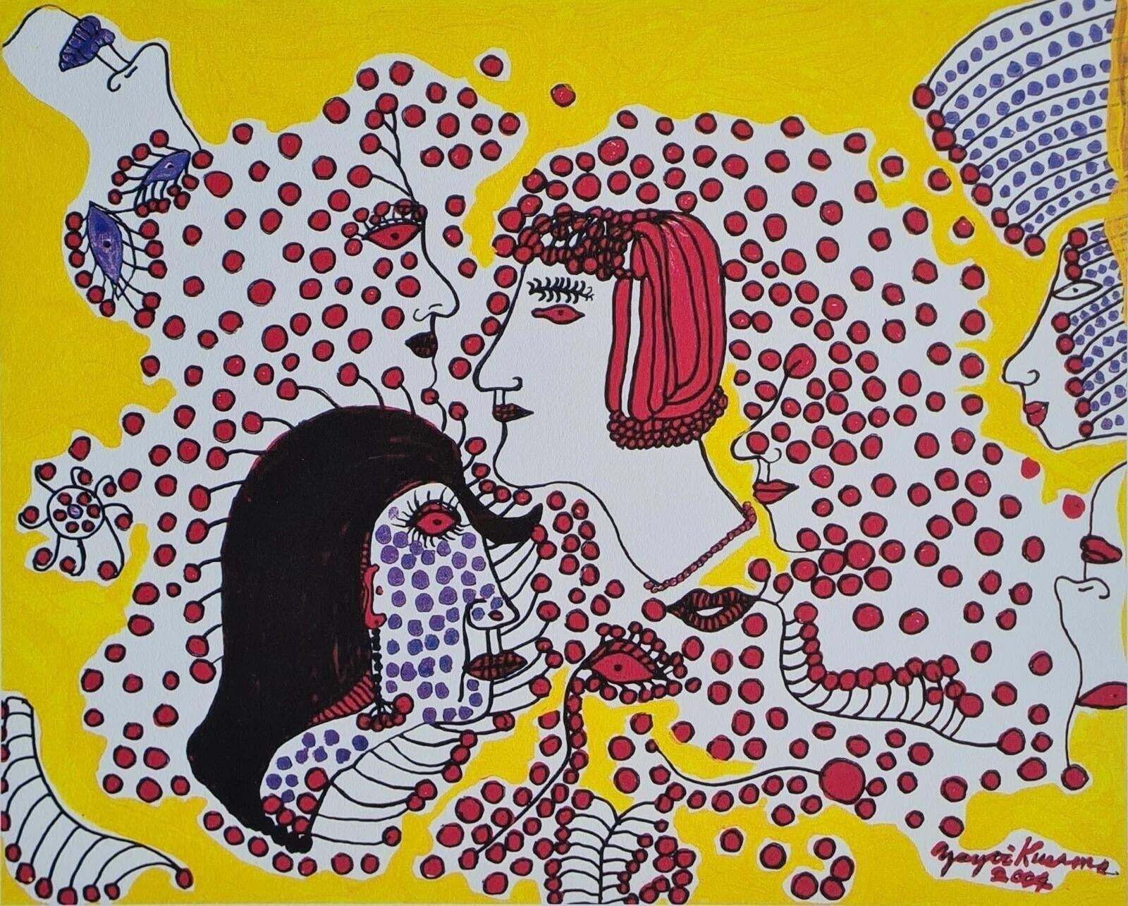 After Yayoi Kusama, Girls Aaa , Lithograph, 1990s photo for sale