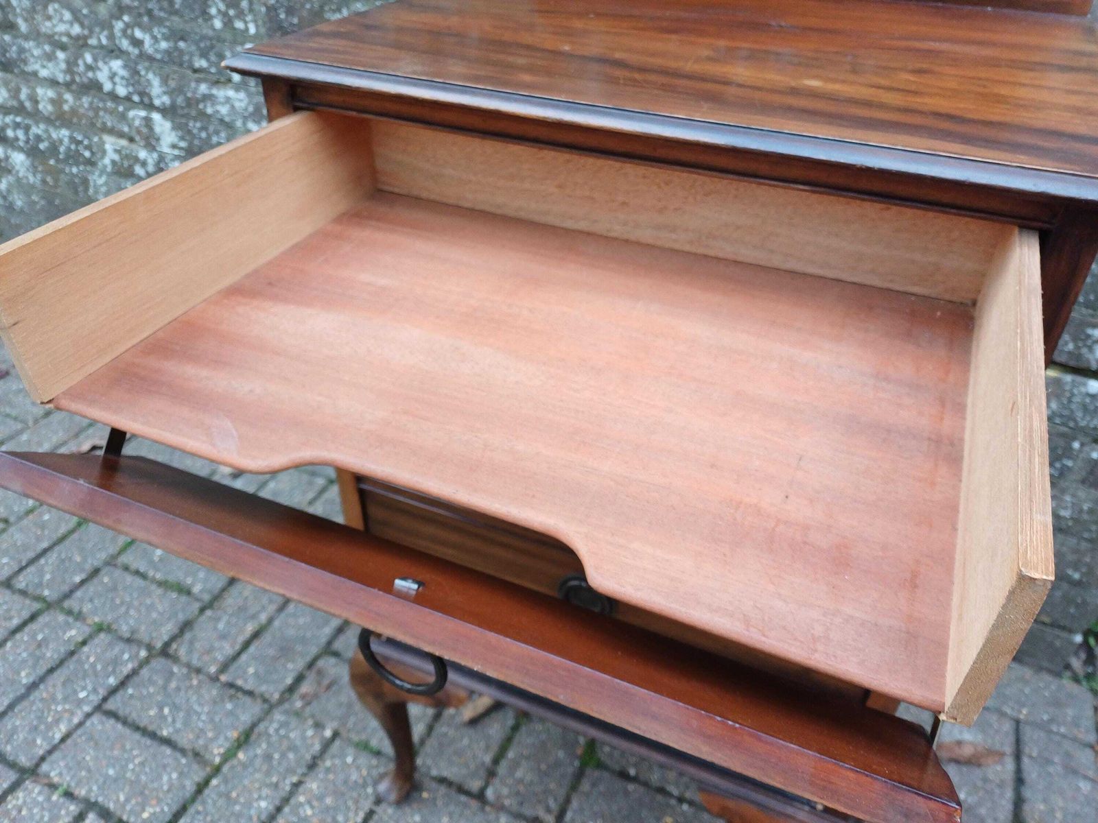 Antique Edwardian Music Chest C1910 On Cabriole Legs – Mahogany Sheet Music Cabinet With 5 Slide Out Drawers & Gallery Top photo vinterior