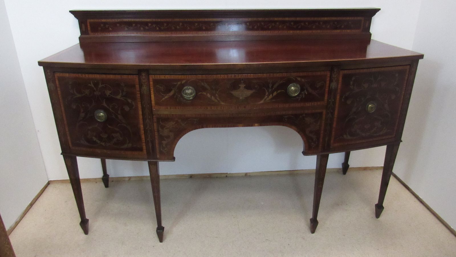 photo buy Superb Marquetry Inlaid Mahogany Sideboard
