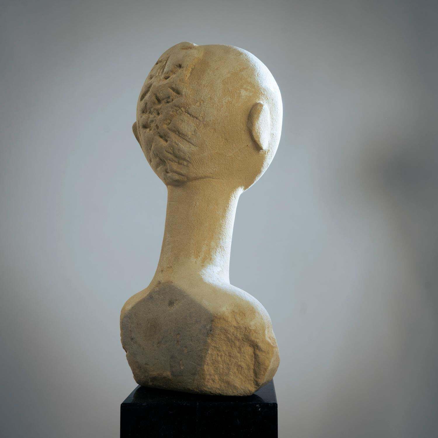 3009.0 Modernist Bust Sculture Of A Woman In Sandstone photo